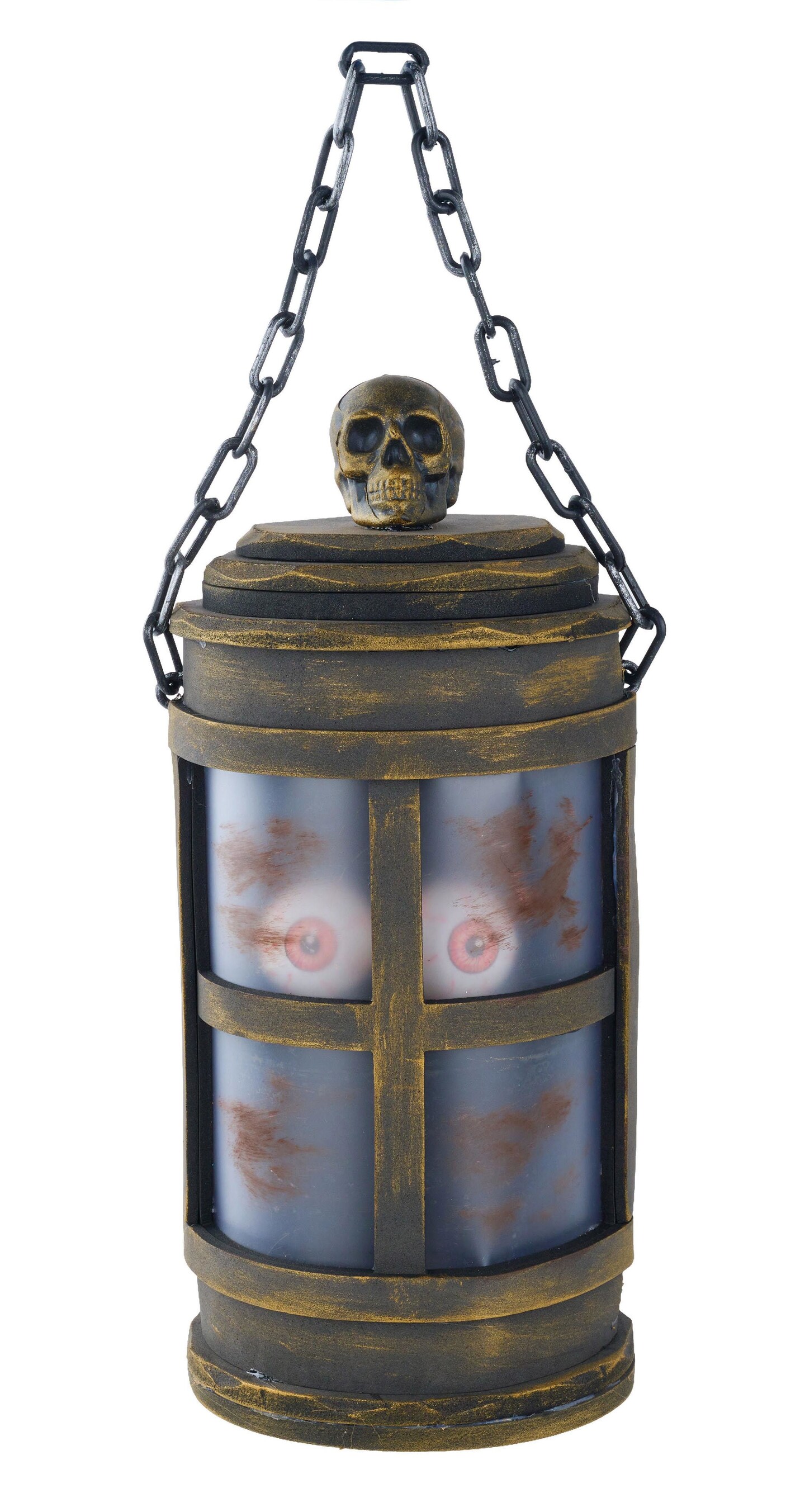 12&#x22; Eyeball Lantern with USB Lights &#x2013; Antique Gold &#x26; Black Halloween Prop | TCT Crafts I HH7532