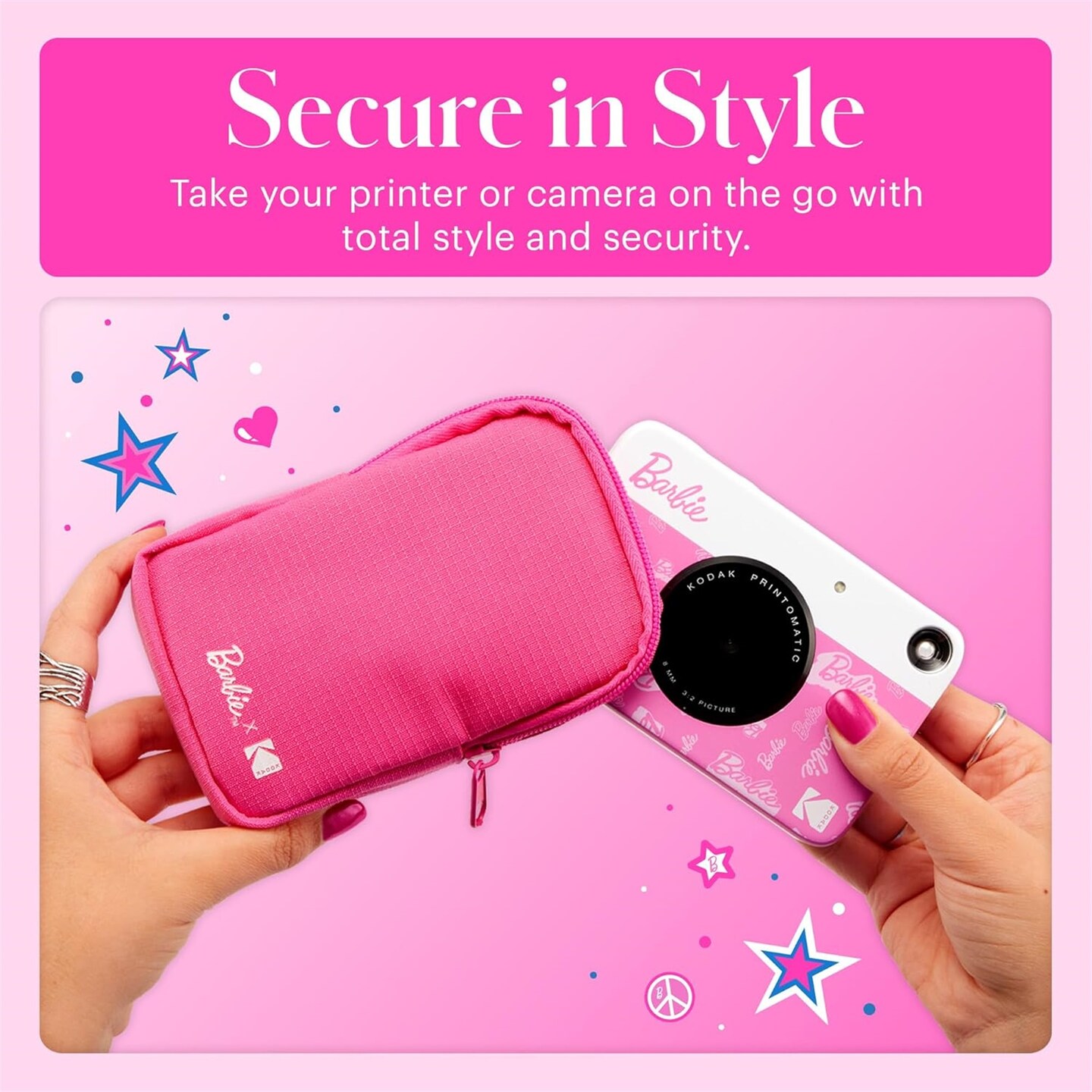 Kodak x Barbie Step Slim Instant Portable Photo Printer + Barbie Deluxe Camera Case &#x26; More