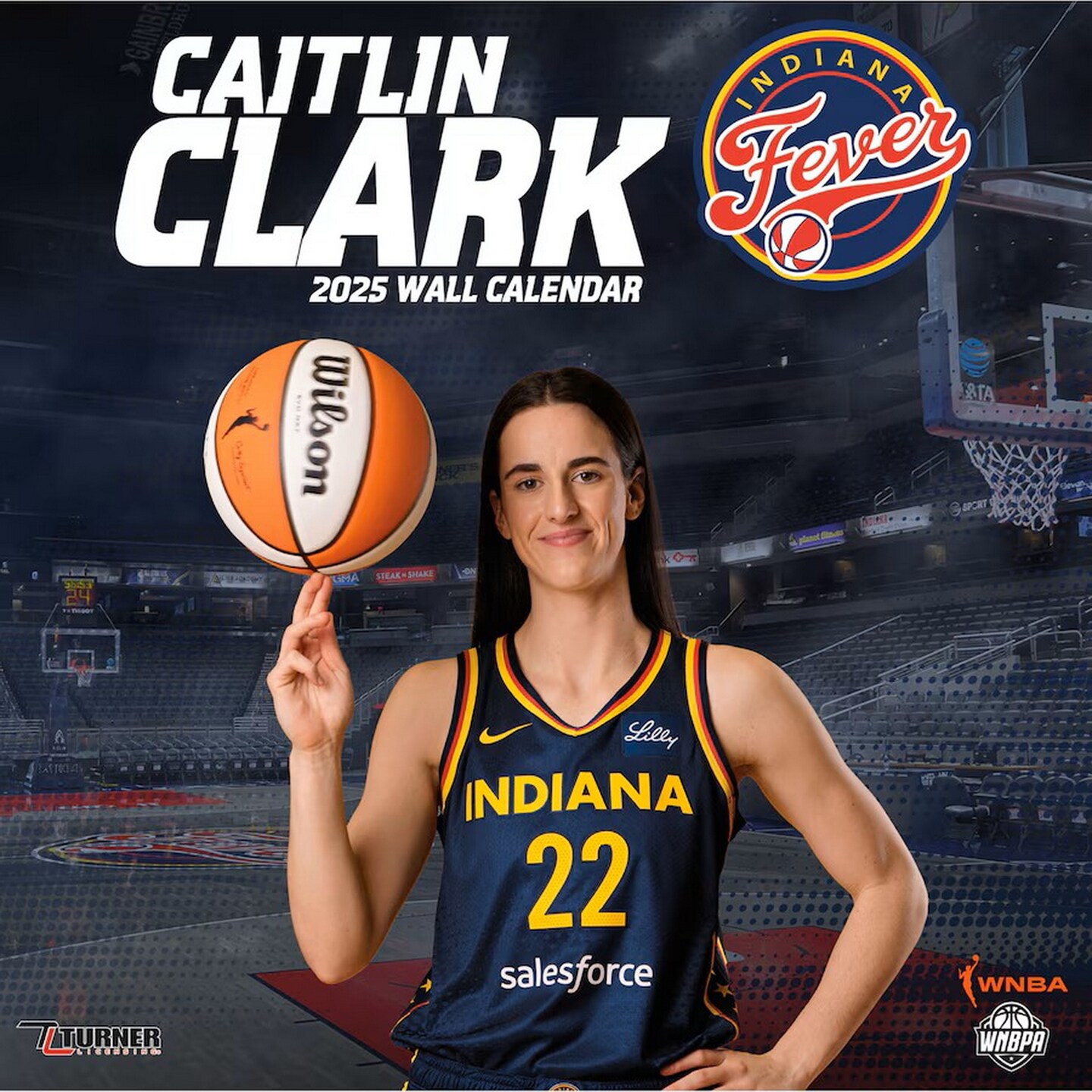 Indiana Fever Caitlin Clark OFFICIAL | 2025 12 x 24 Inch Monthly Square Wall Calendar | Turner Licensing | WNBA Basketball