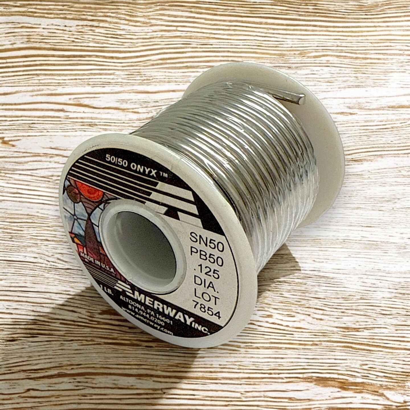 AMERWAY 50/50 ONYX Solder for Stained Glass (1 LB Spool)