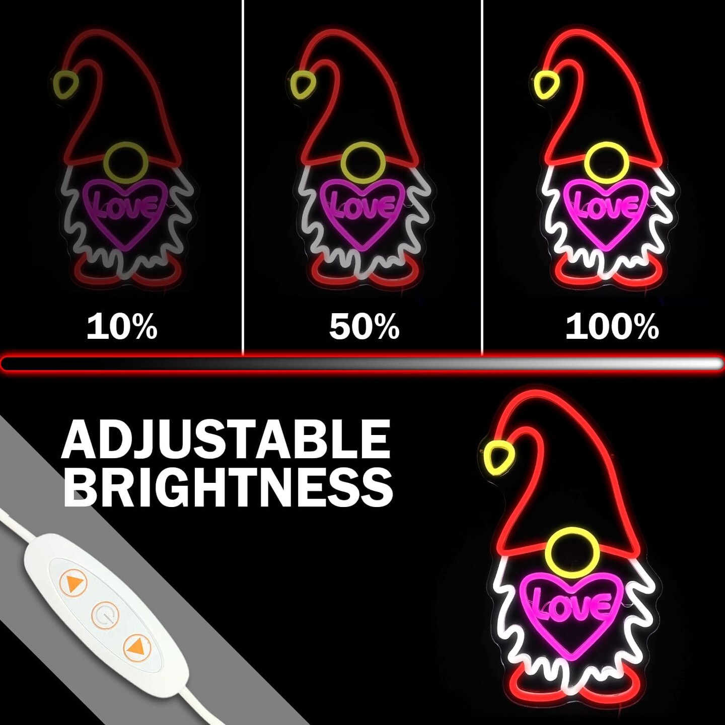 Valentine&#x27;S Day Neon Sign Dimmable Valentines Day Gnomes Decor Love Neon Sign for Wall Decor Neon Heart Light Up Sign for Bedroom Bar Living Room Party Valentine&#x27;S Day Decorations Gifts for Lover