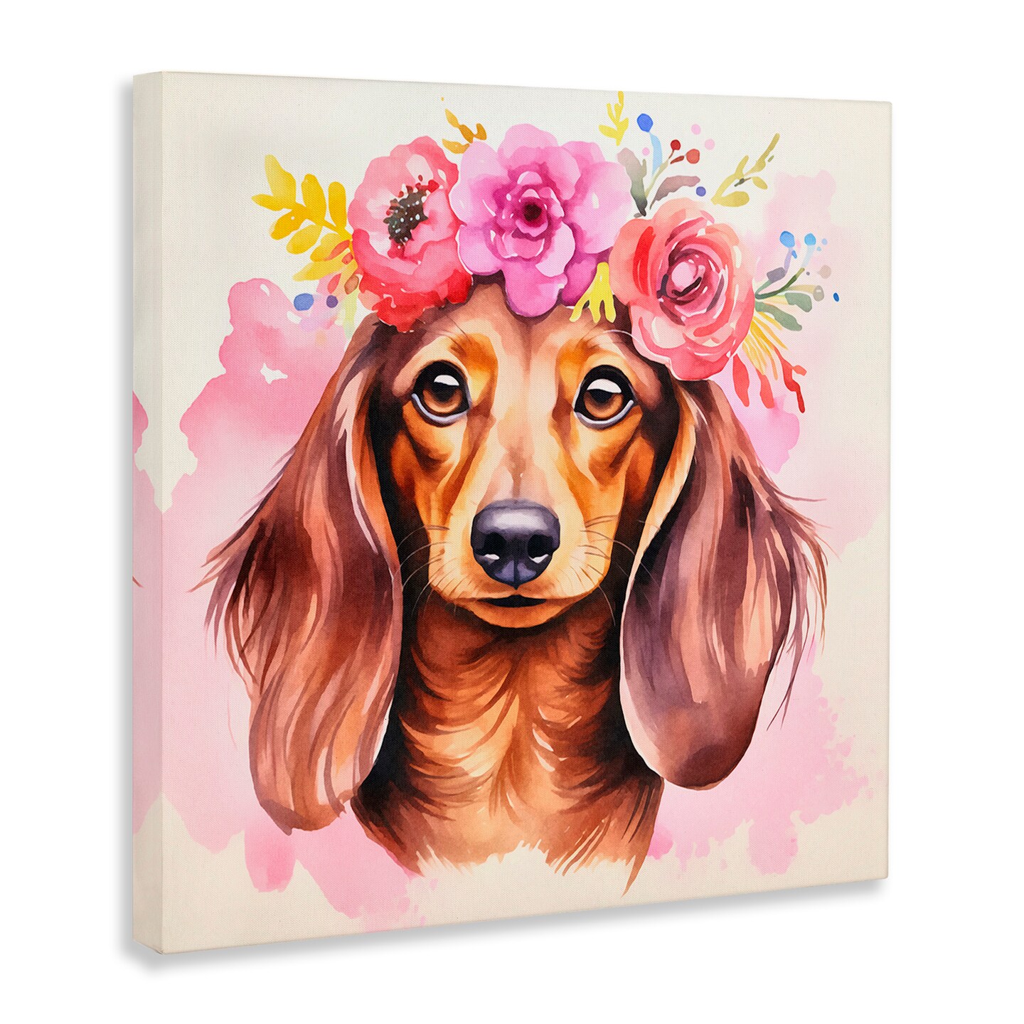 Stupell Industries Boho Wiener Dog Dachshund Canvas Wall Art Design by Andrea Haase