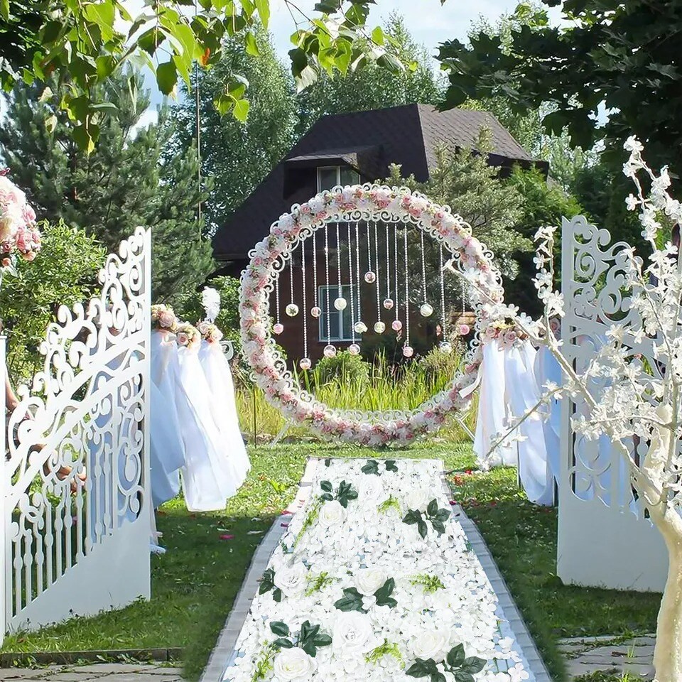 For Wedding Party Decor Hydrangea Panel Bouquet 6 PCS Artificial Flower Wall