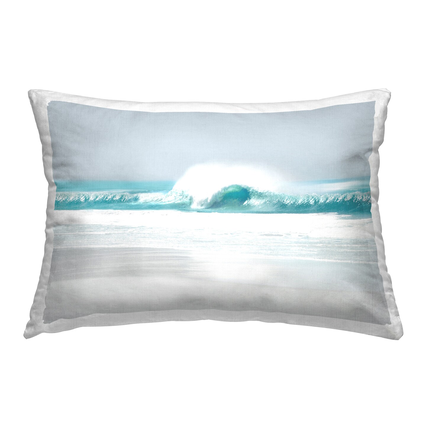 Rolling Aqua Waves Decorative Printed Throw Pillow Design by Maggie Olsen, 14 x 7 x 20