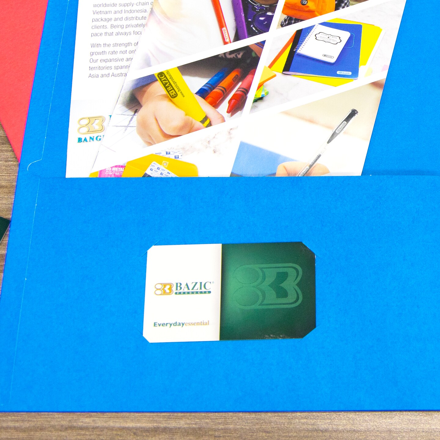 BAZIC 2-Pockets Portfolios Premium Assorted Color (25/Box)