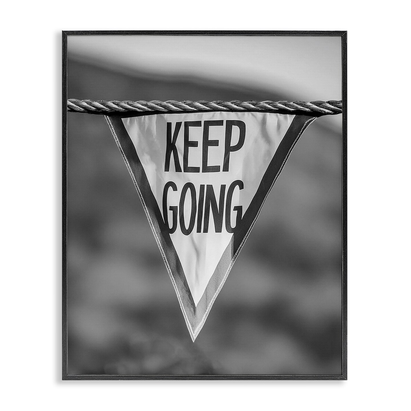 Stupell Industries Keep Going Pennant Framed Giclee Wall Art Design by Daphne Polselli