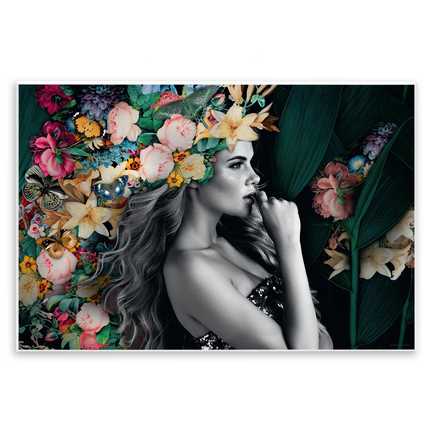 Stupell Industries Woman with Tropical Flowers Wall Plaque Art Design by Reinders