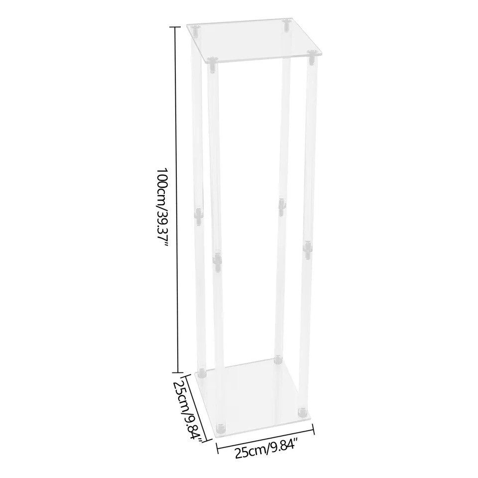2PCS 39&#x22; Clear Acrylic Flower Stand Column Vase Centerpieces Wedding Decoration