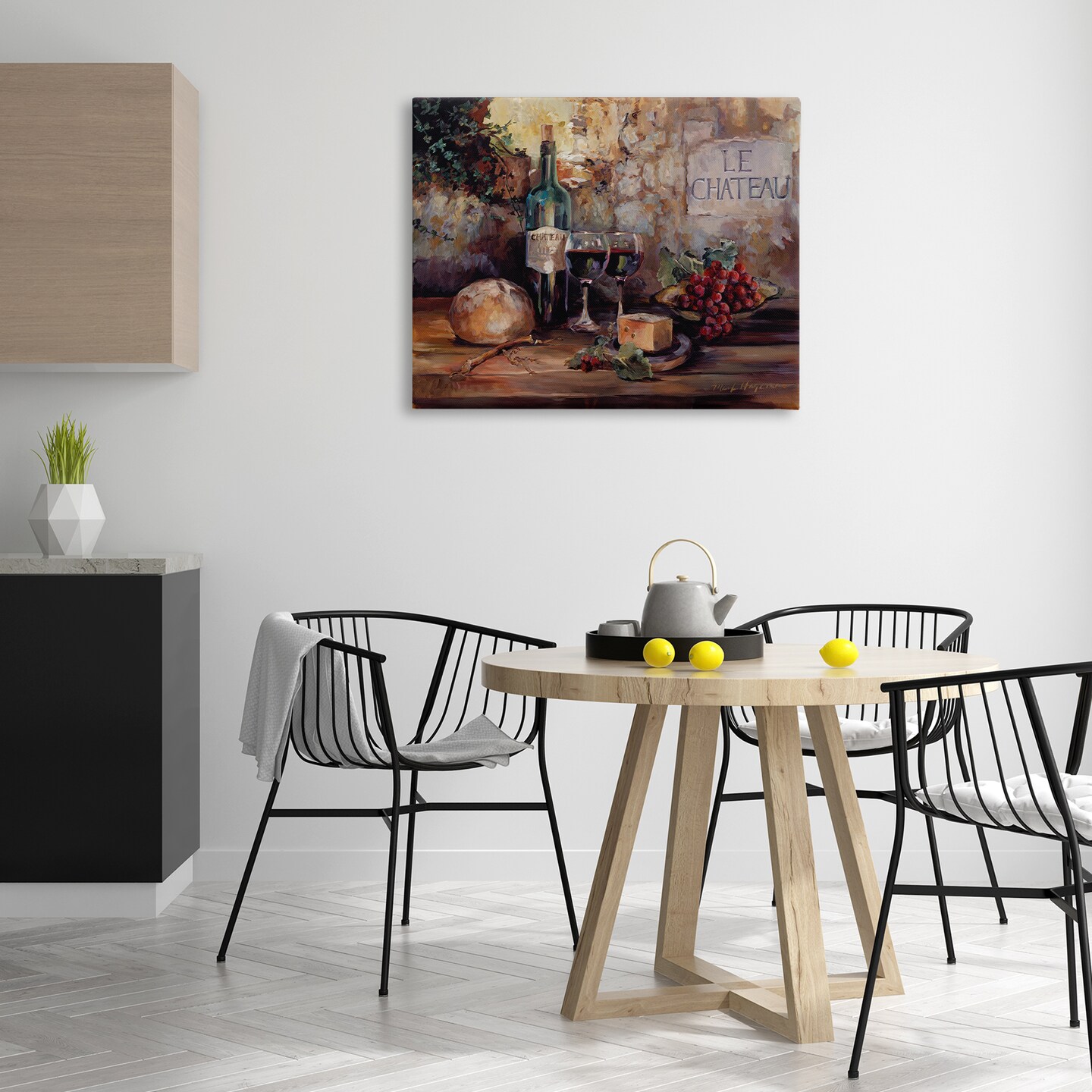 Stupell Industries Parisian Wine and Cheese Canvas Wall Art Design by Marilyn Hageman