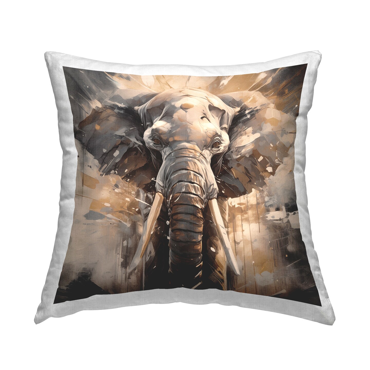 Modern Splatter Elephant Decorative Printed Throw Pillow Design by Noah Bay, 18 x 7 x 18