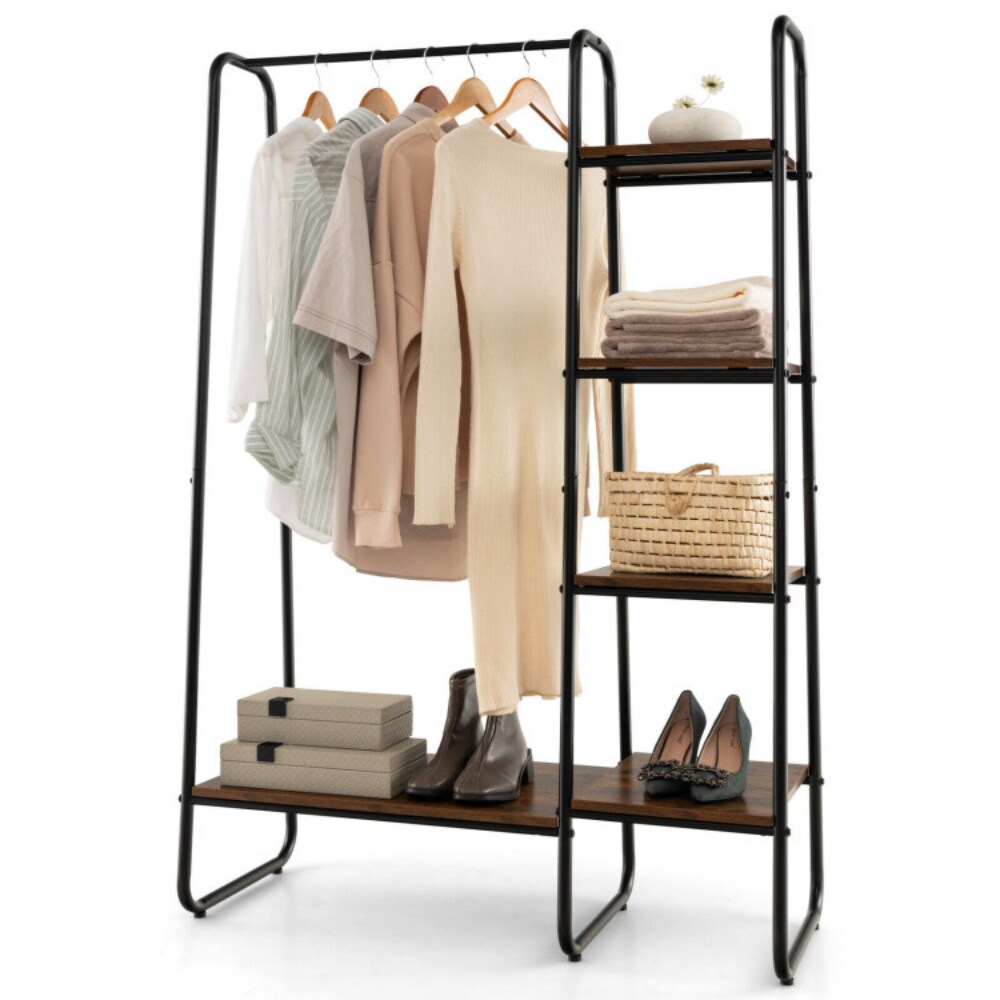 Clothes Rack Free Standing Storage Tower with Metal Frame Suitable for Various Place