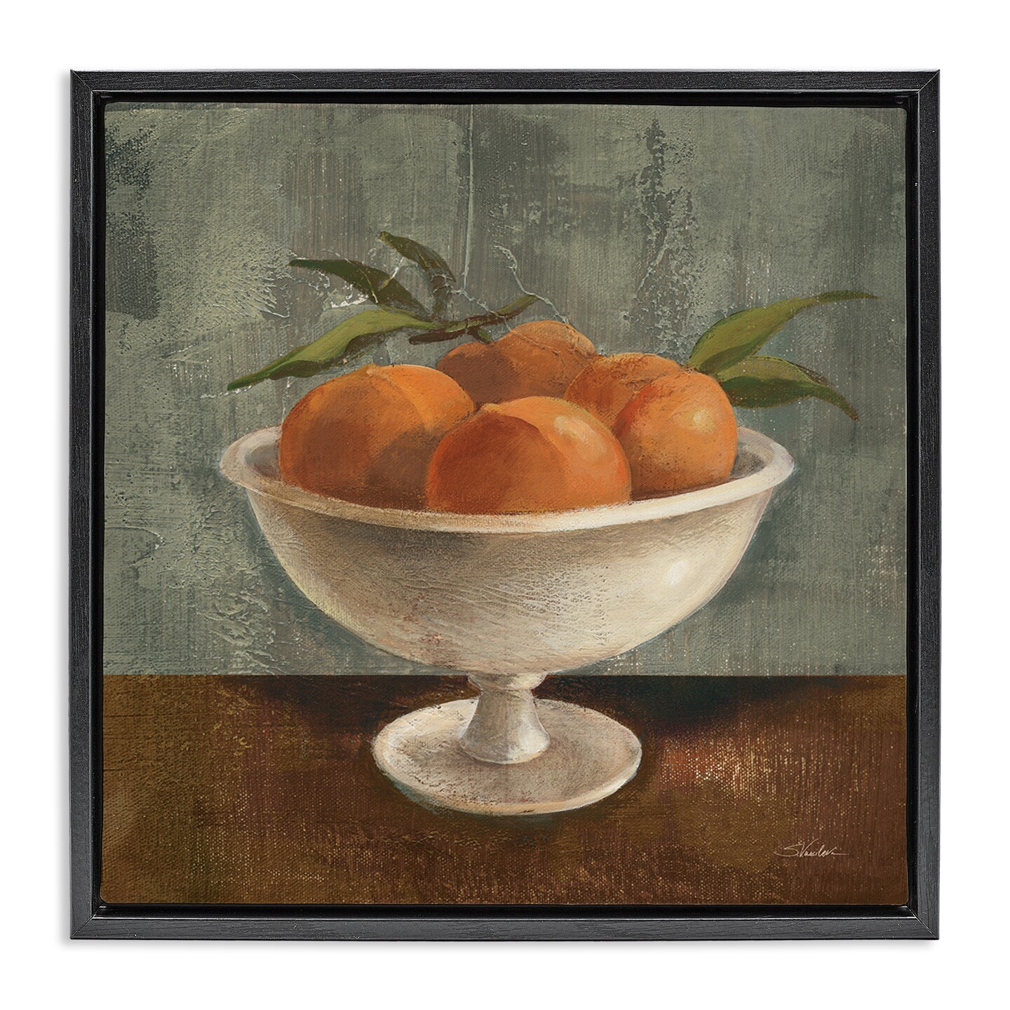 Stupell Industries Peaches Still Life Framed Floater Canvas Wall Art Design by Silvia Vassileva
