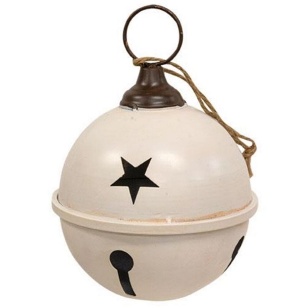 Distressed Cream Metal Jingle Bell