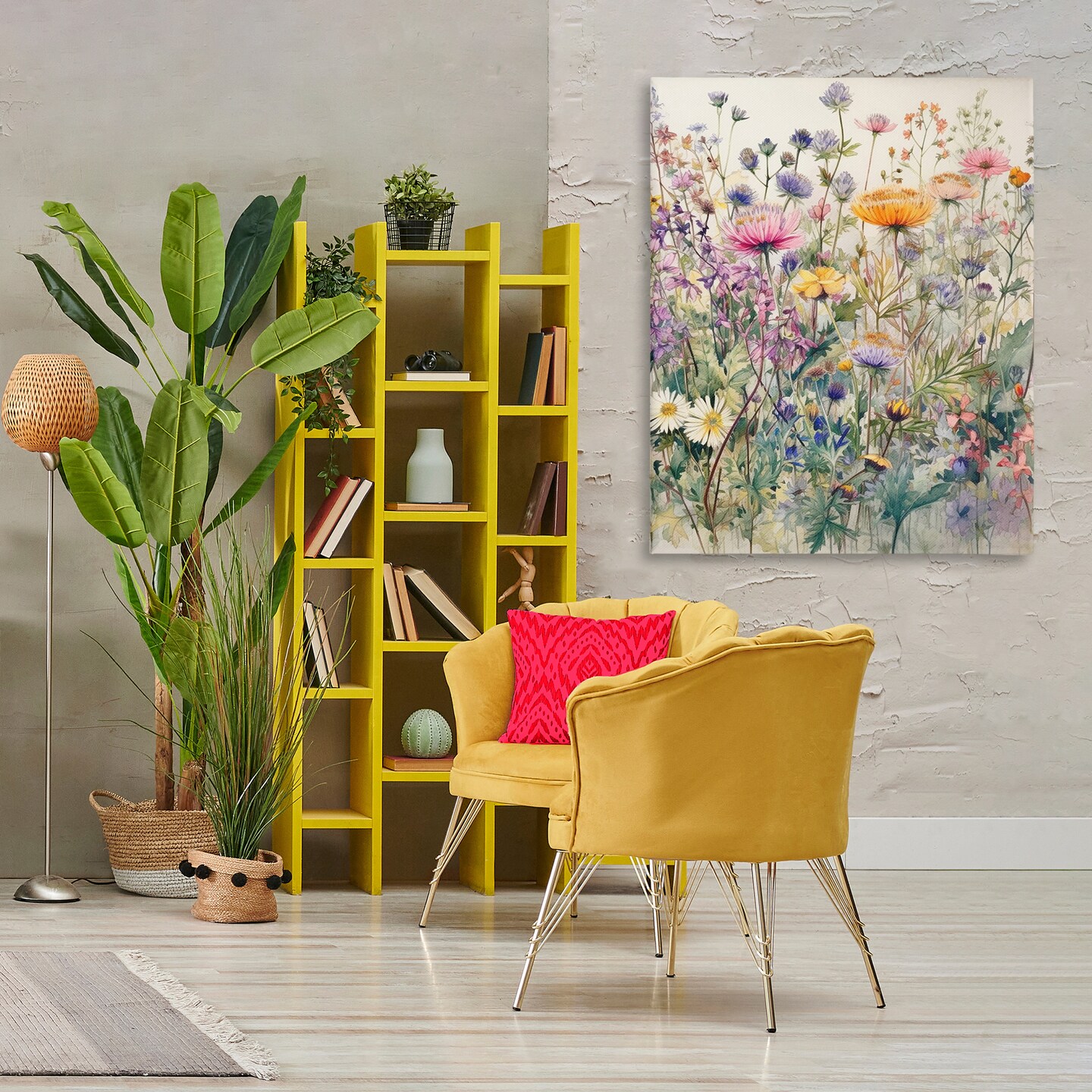 Stupell Industries Mixed Wild Flowers Canvas Wall Art Design by Ryley Gray