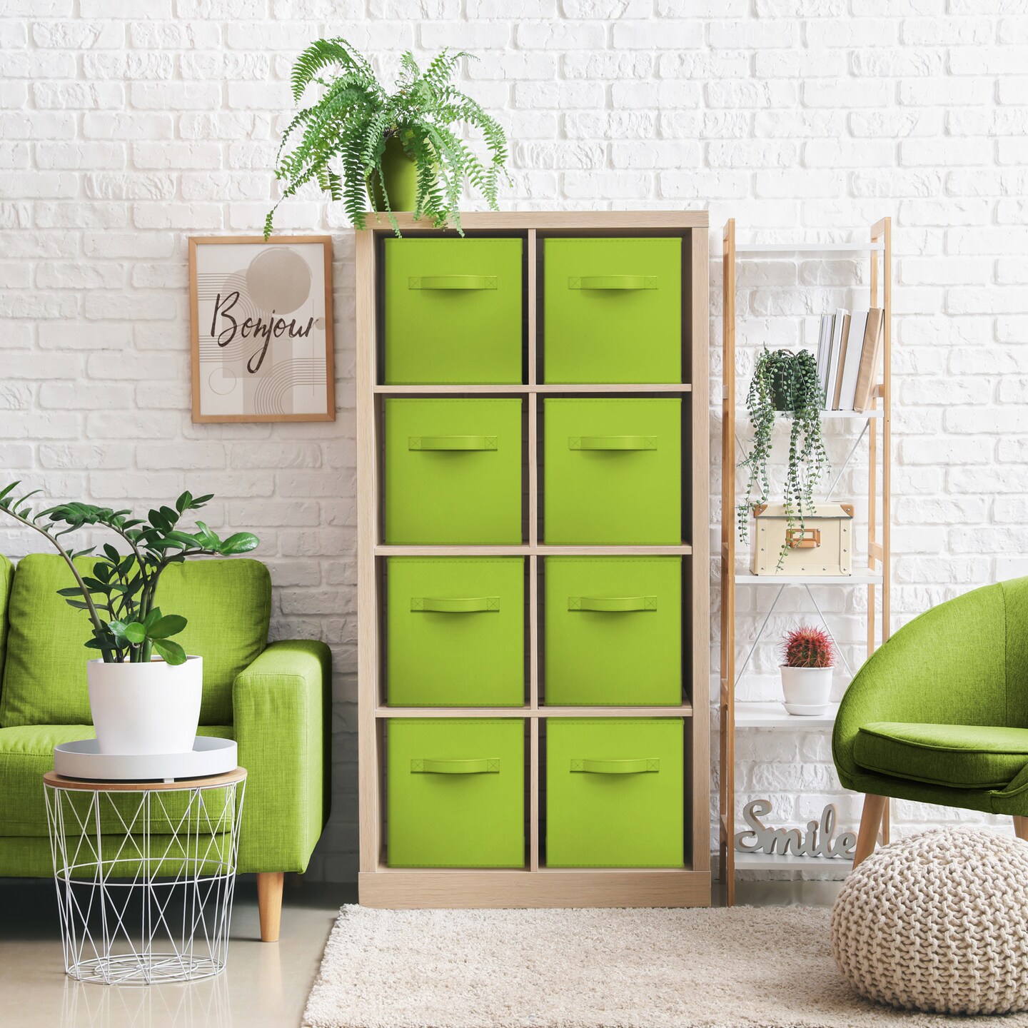 Sorbus Large 13" Storage Bins - 8 Pack Sturdy Collapsible Fabric Storage Cubes with Handles