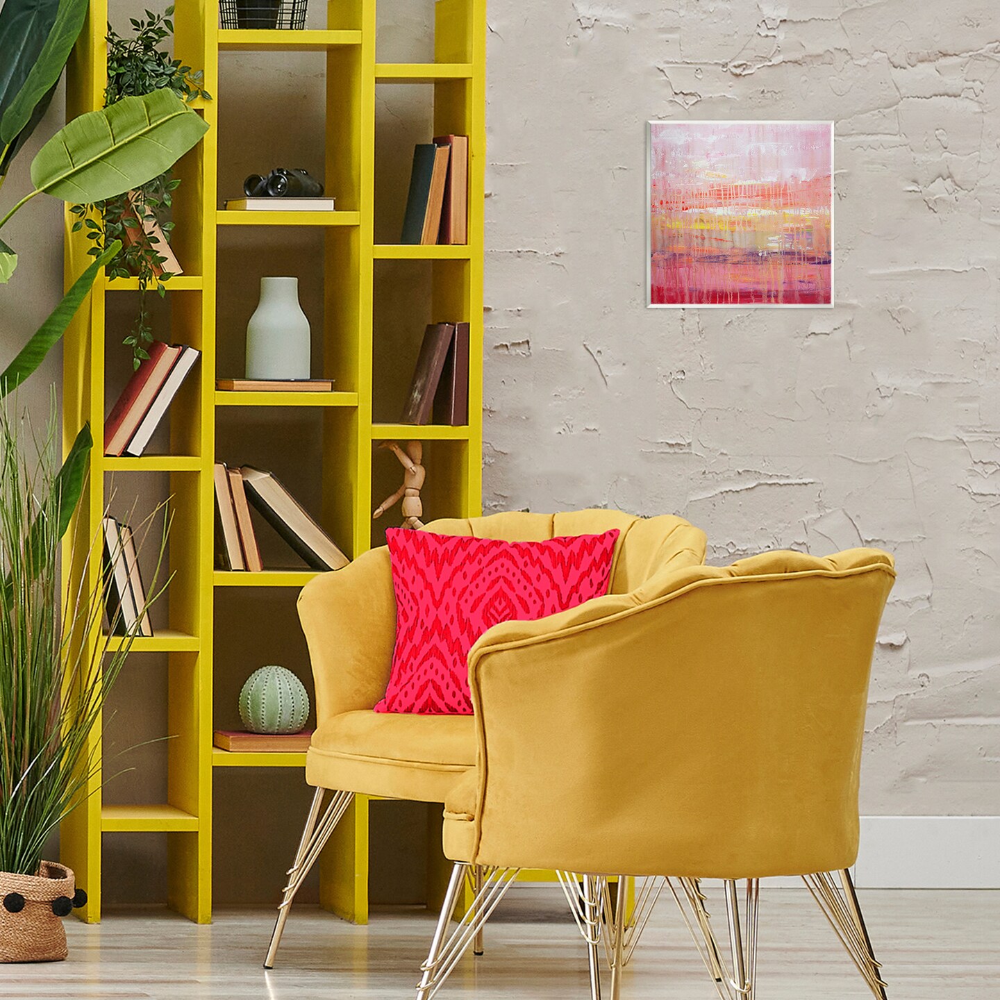 Stupell Industries Dripping Paint on Pink Wall Plaque Art Design by Hilary Winfield