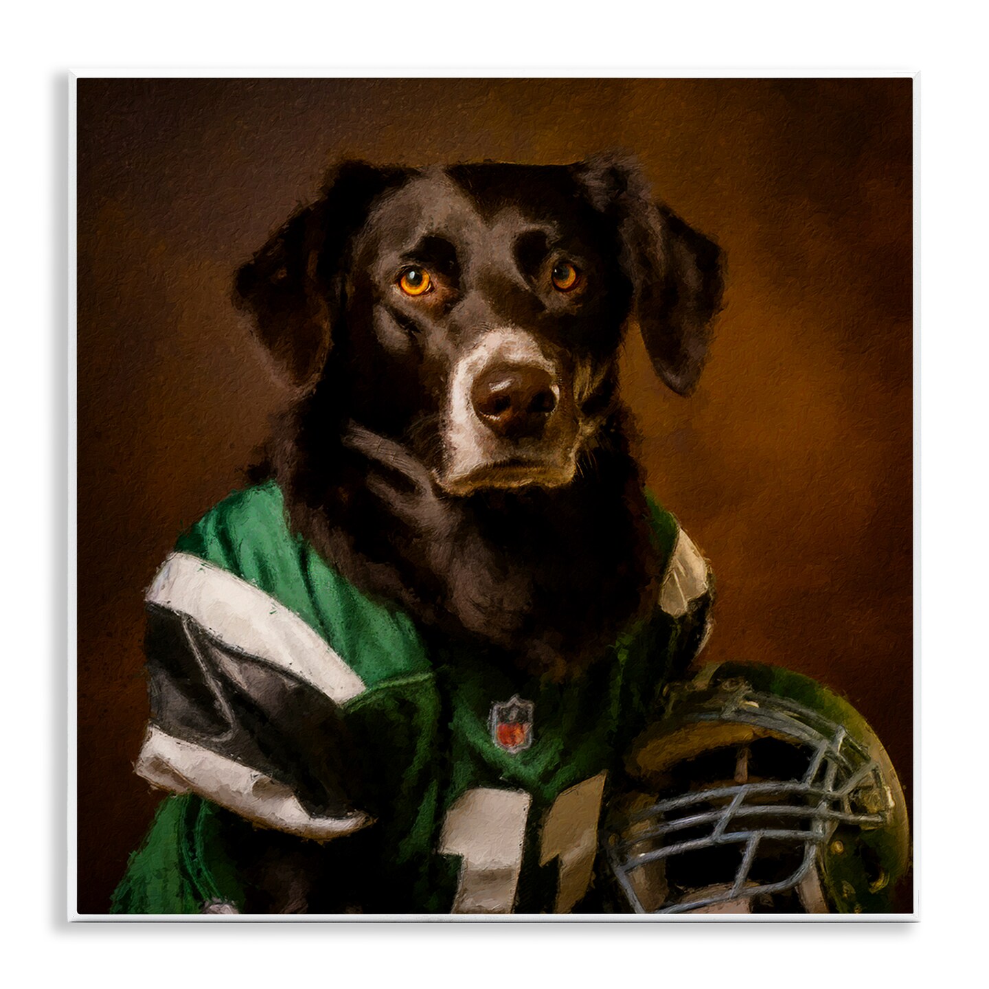 Stupell Industries Football Star Dog Wall Plaque Art Design by Sean Parnell
