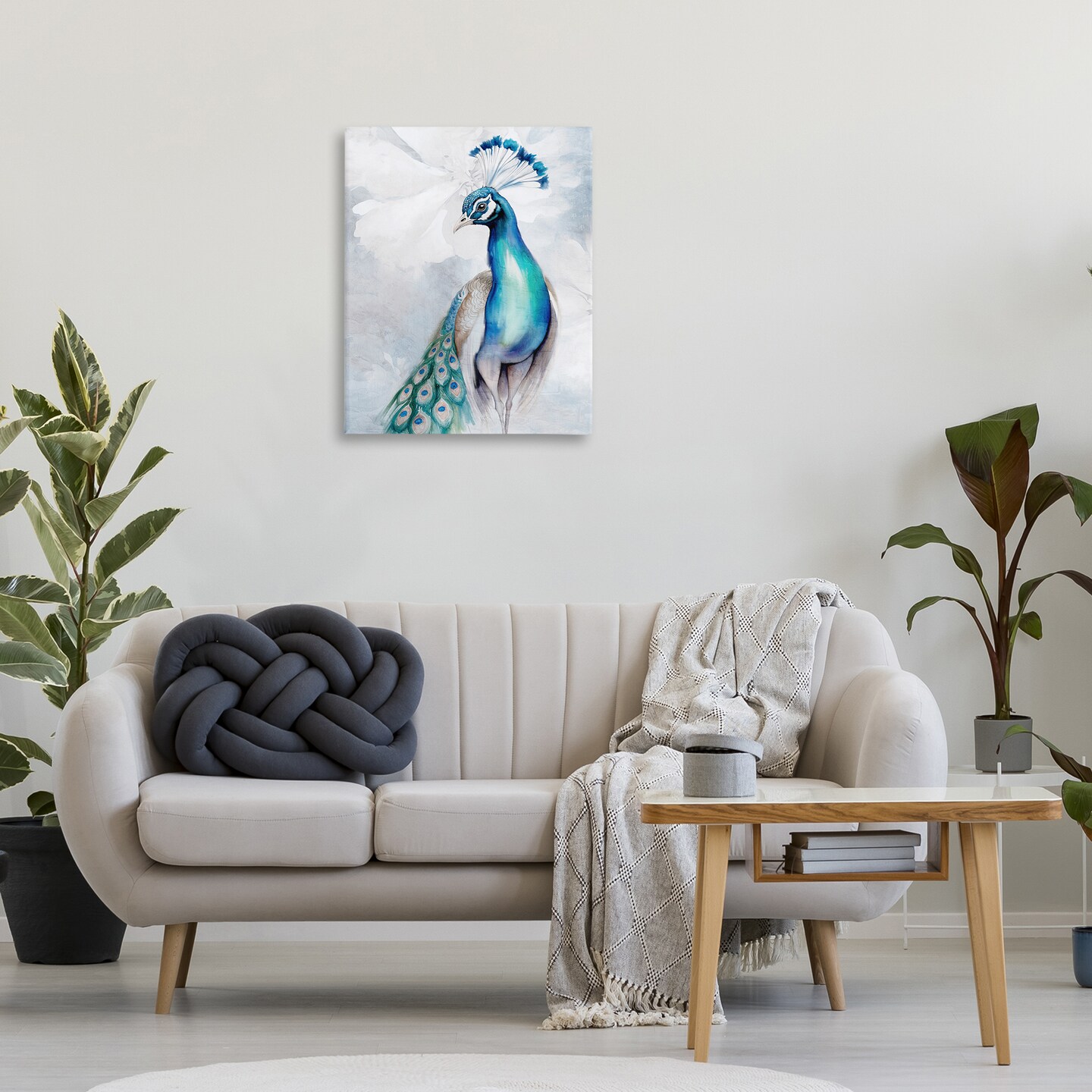 Stupell Industries Soft Elegant Peacock Portrait Canvas Wall Art Design by Kim Allen