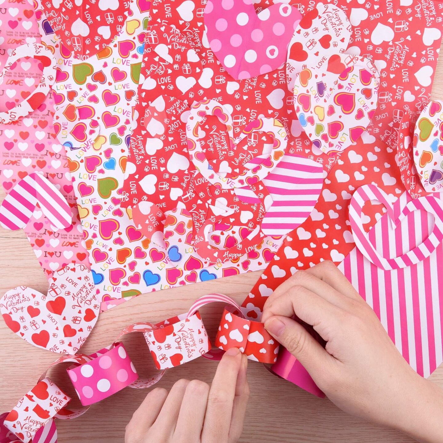 30 Sheets Valentine Pattern Paper Set, 21 x 28.5cm Decorative Paper for Card Making Scrapbook Decoration Valentine's Day Supplies,10 Designs