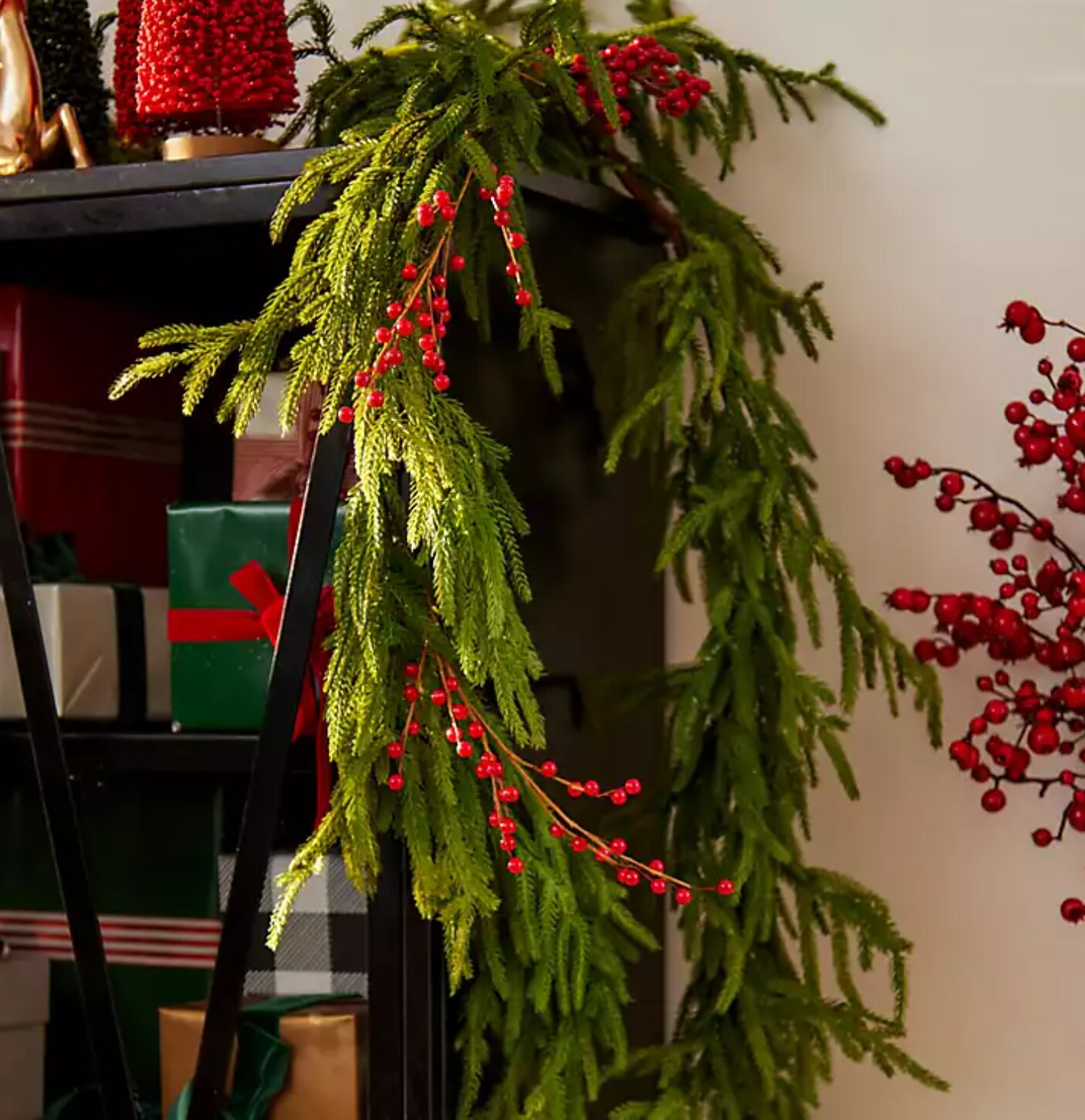 96-Inch Real Touch Norfolk Pine Garland – Elegant Greenery for Holiday Decor