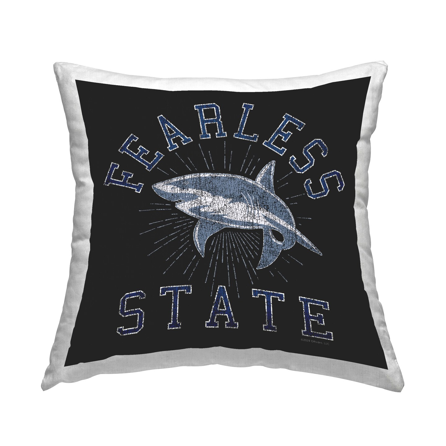 Fearless State Shark Decorative Printed Throw Pillow Design by Spirit Animals/Life Is High, 18 x 7 x 18