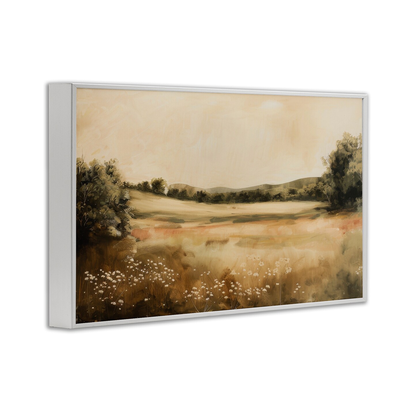 Stupell Industries Neutral Meadow Landscape Framed Giclee Wall Art Design by Lazar Studio