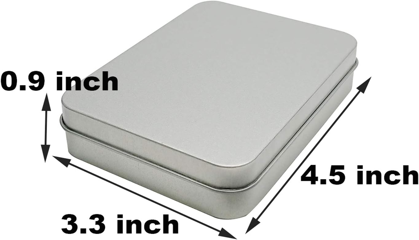 2 Pcs Metal Hinged Tin Box Container Mini Portable Small Storage Container Kit Tin Box Container