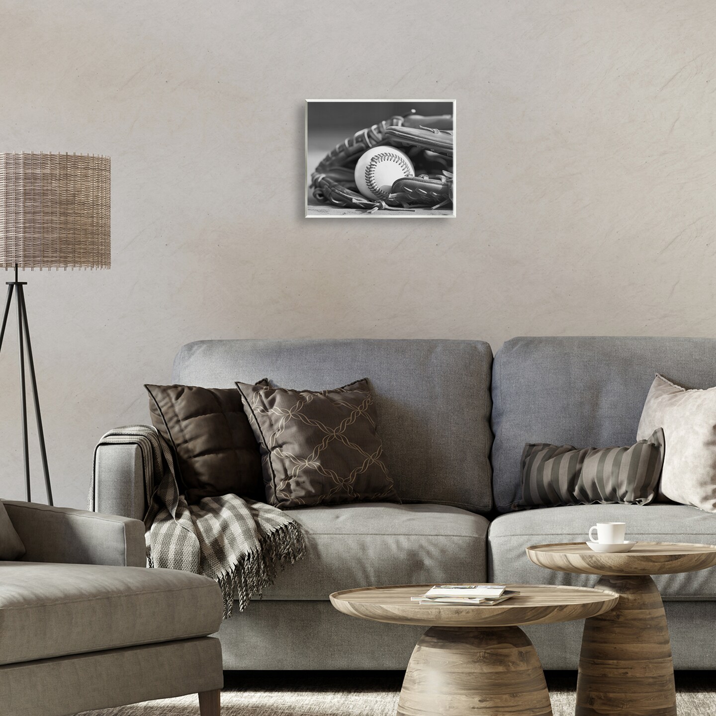 Stupell Industries Baseball Mitt & Ball Wall Plaque Art Design by Daphne Polselli