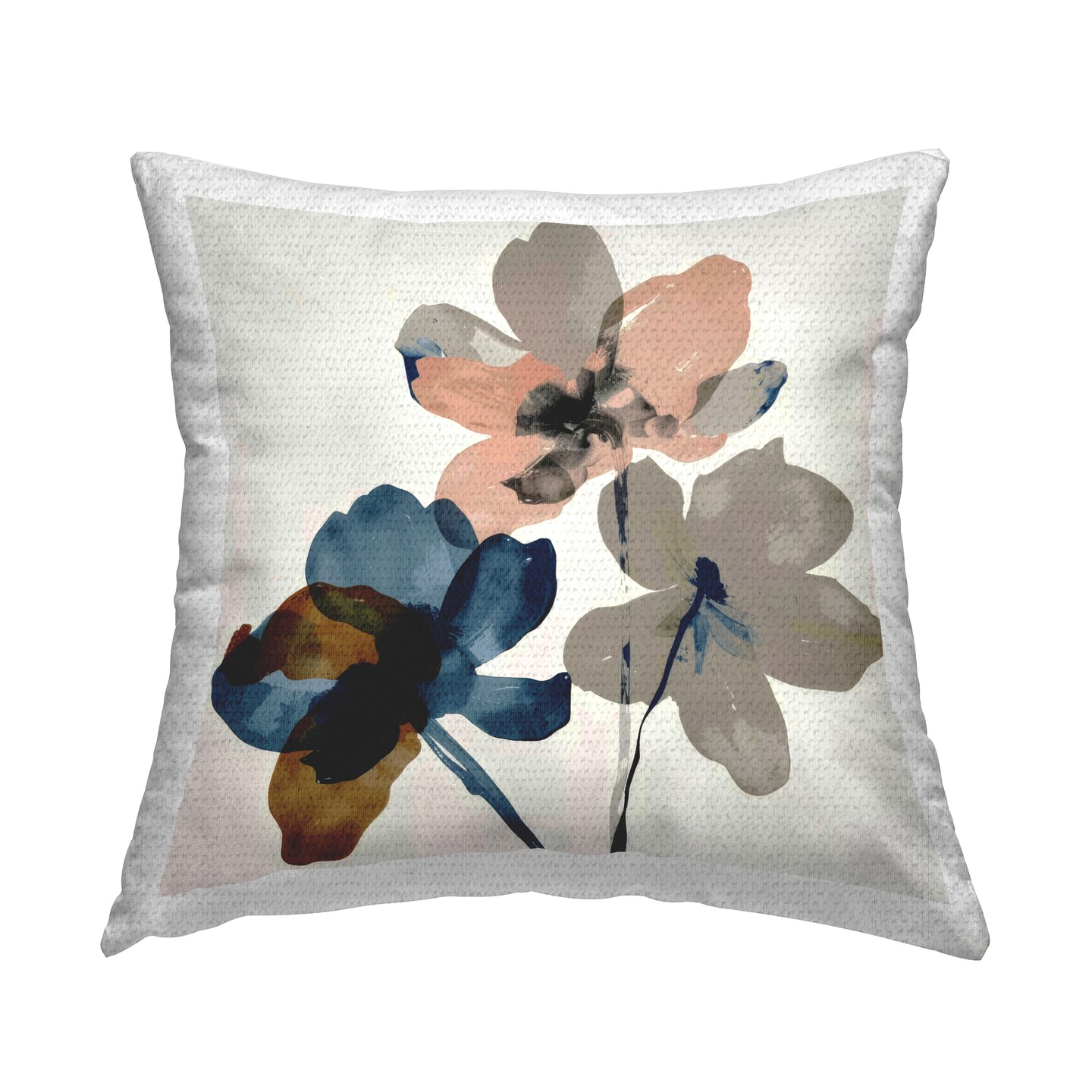 Earthen Flower Petals Outdoor Printed Pillow Design by Irena Orlov, 18 x 7 x 18