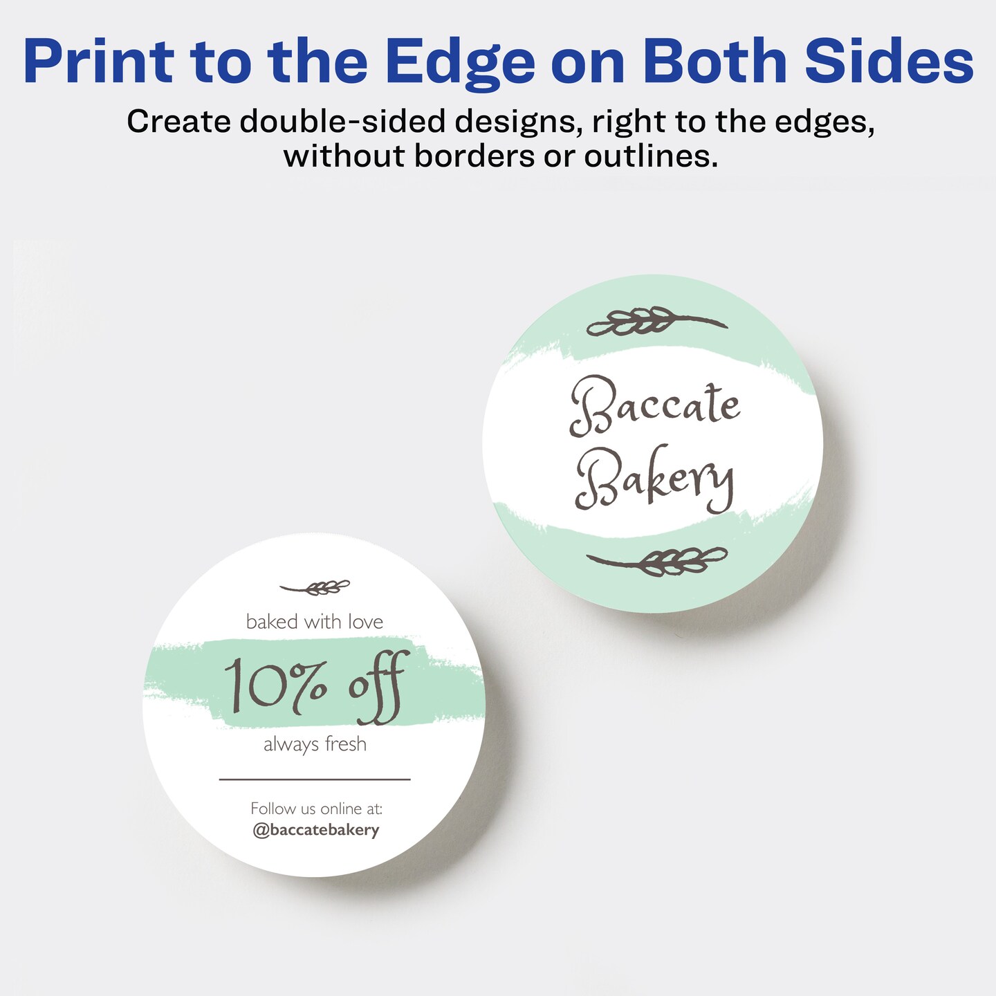Avery Round Business Cards with Sure Feed Technology, 3&#x22; Diameter, Matte White, 150 Round Cards Total, Print-to-the-Edge, Laser/Inkjet Printable Cards (5328)