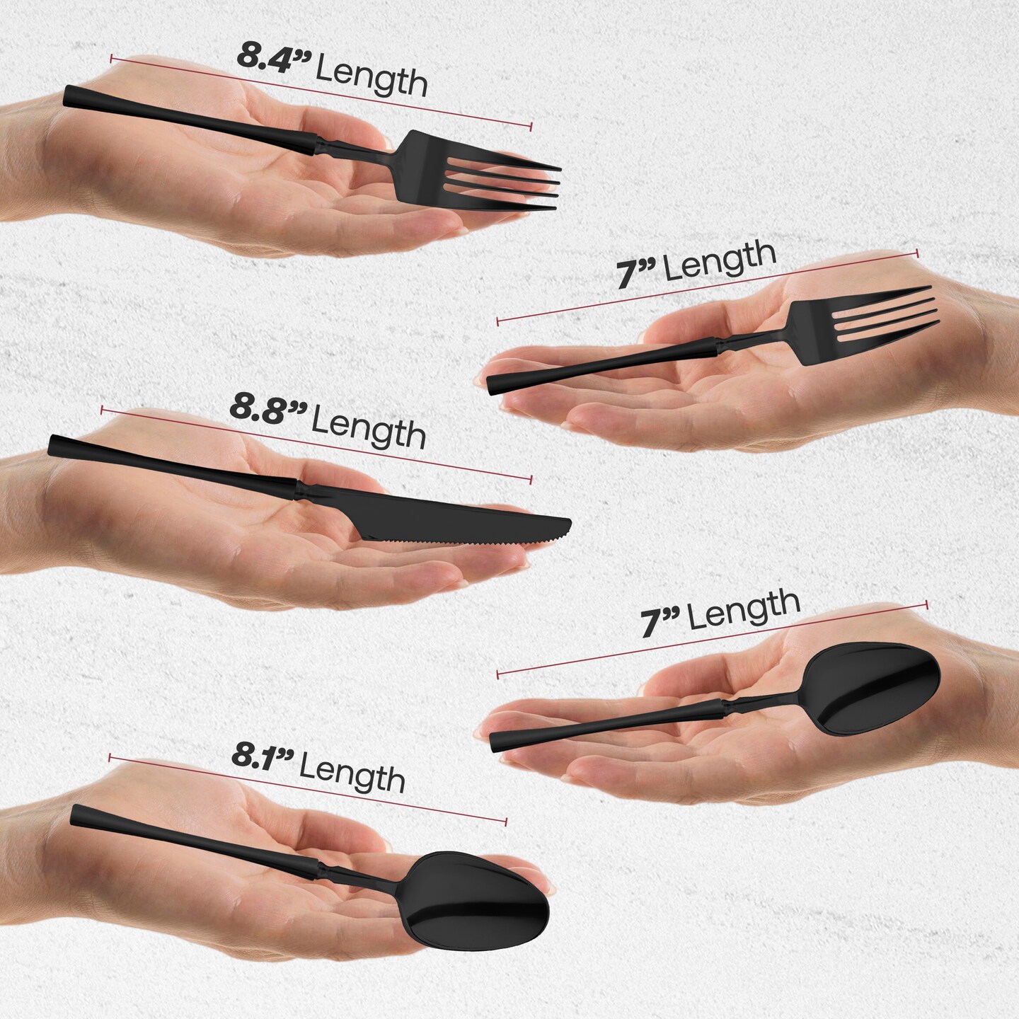 Solid Black Moderno Disposable Plastic Cutlery Set (480 Guests)