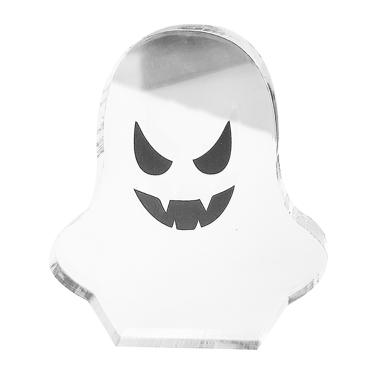 Halloween Acrylic Ghost Table Sign Spooky Clear Cartoon Ghost Sign Home Office Desktop Decoration Holiday Party Tiered