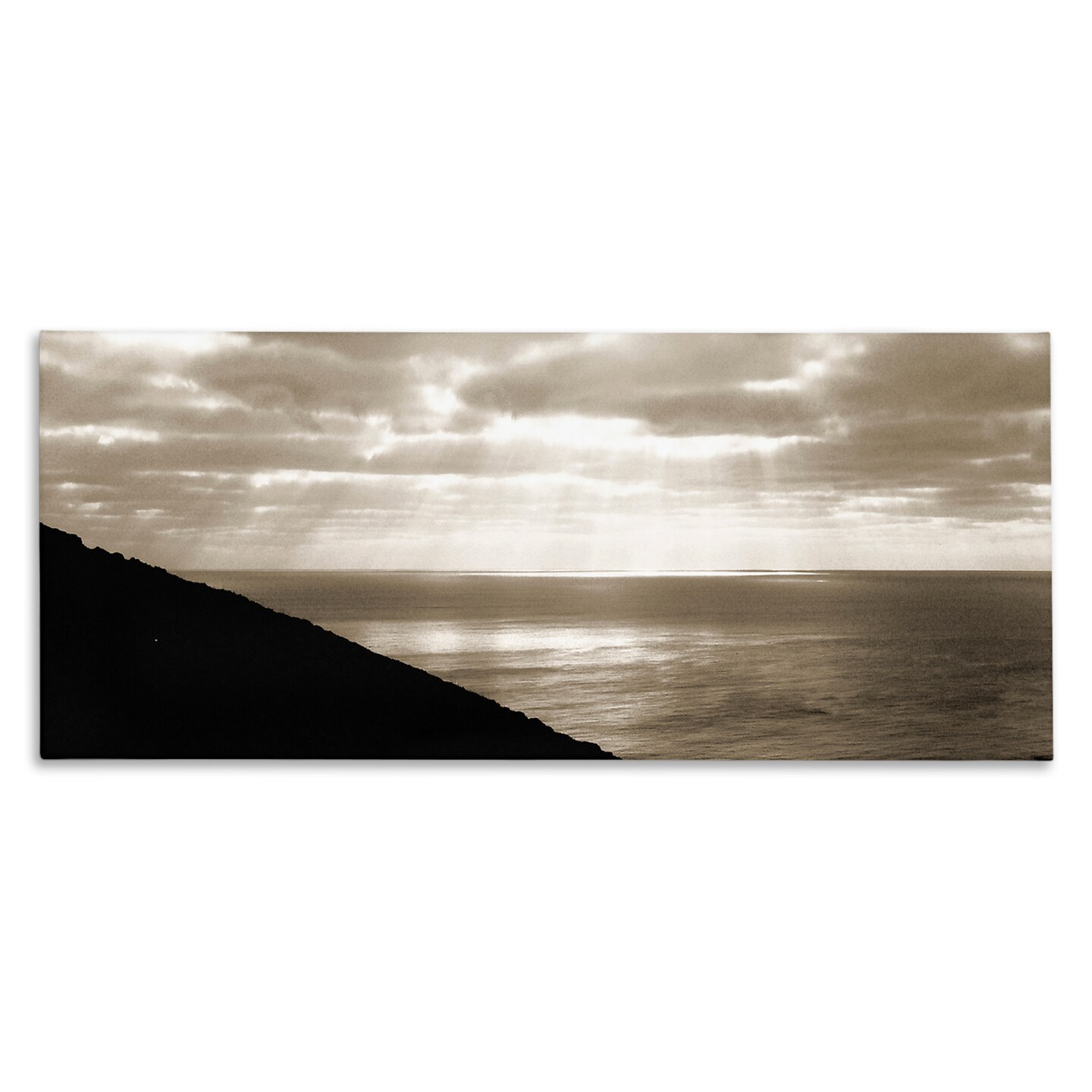 Stupell Industries Sepia Rays on Beach Canvas Wall Art Design by Noah Bay
