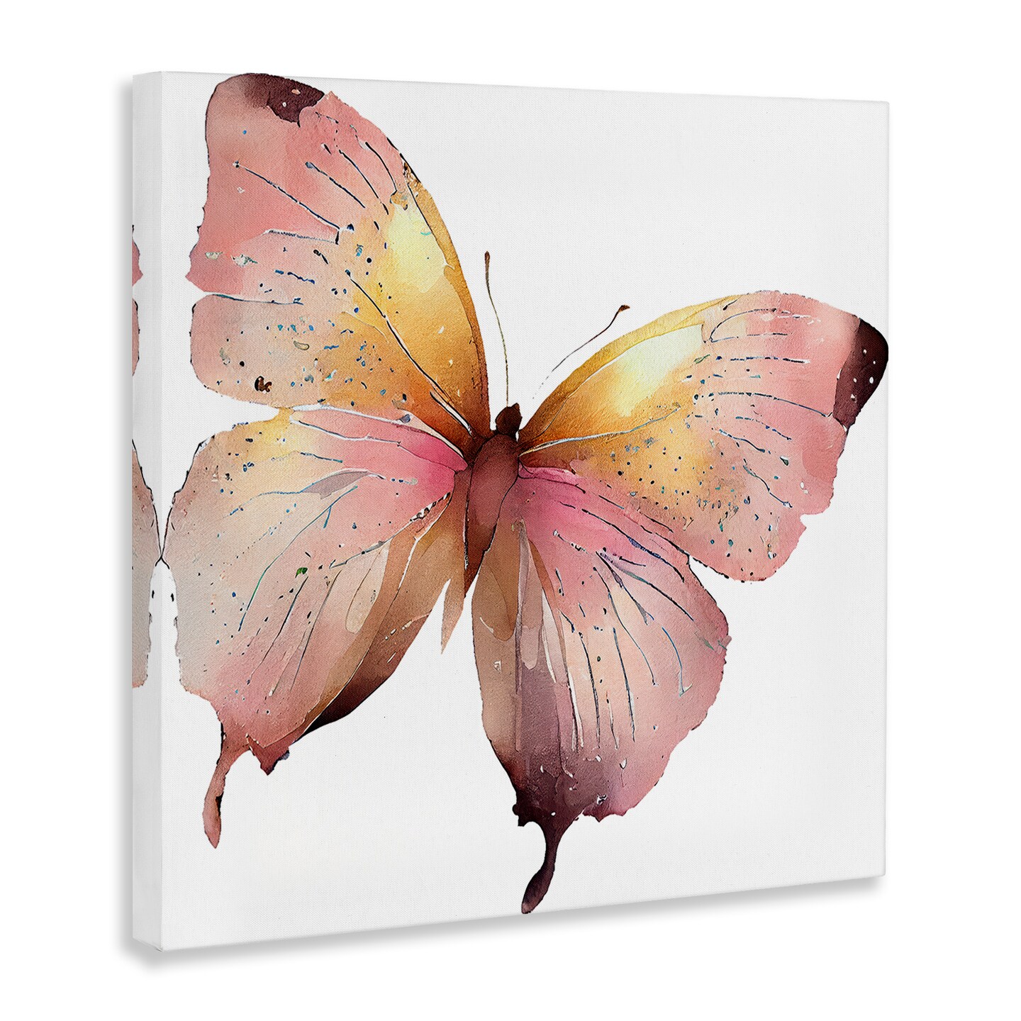 Stupell Industries Chic Pink Butterfly Canvas Wall Art Design by Birch&#x26;Ink
