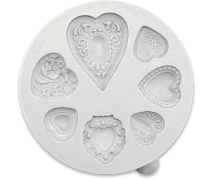 Valentine&#x27;s Heart 7 Cavity Silicone Mold
