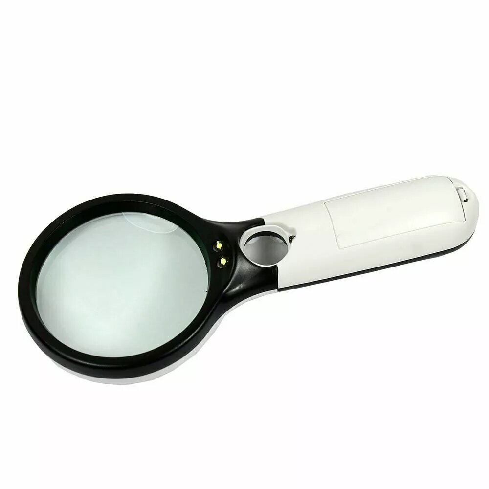 Kitcheniva LED Lighted 3X &#x26; 45X Handheld Magnifier Reading Magnifying Glass