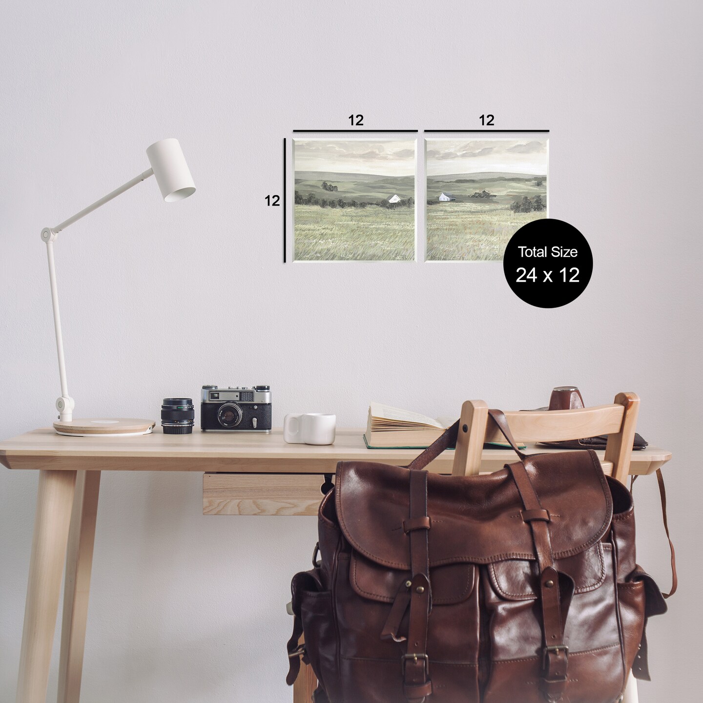 Stupell Industries Traditional Distant Farmhouse Field 2 pc Wall Plaque Art Set Design by Victoria Borges