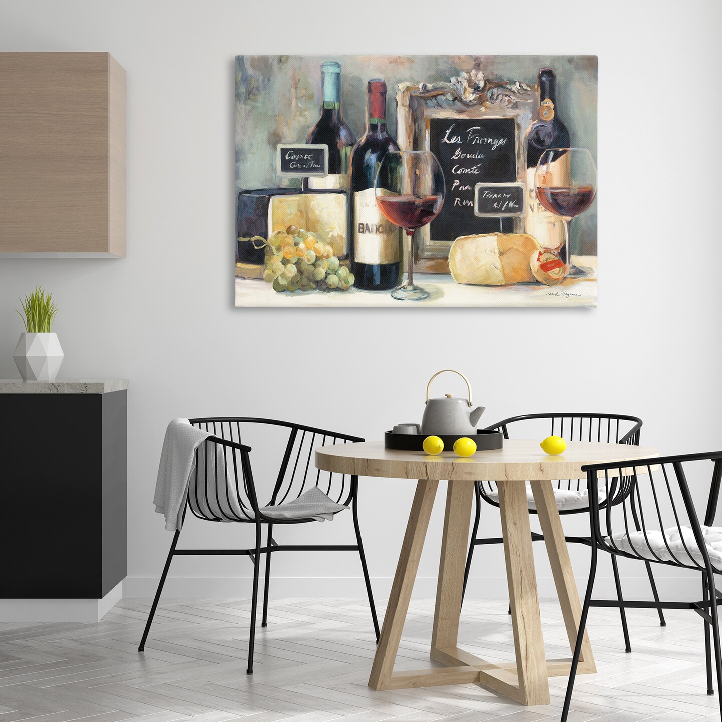 Stupell Industries Parisian Wine &#x26; Cheese Canvas Wall Art Design by Marilyn Borglum
