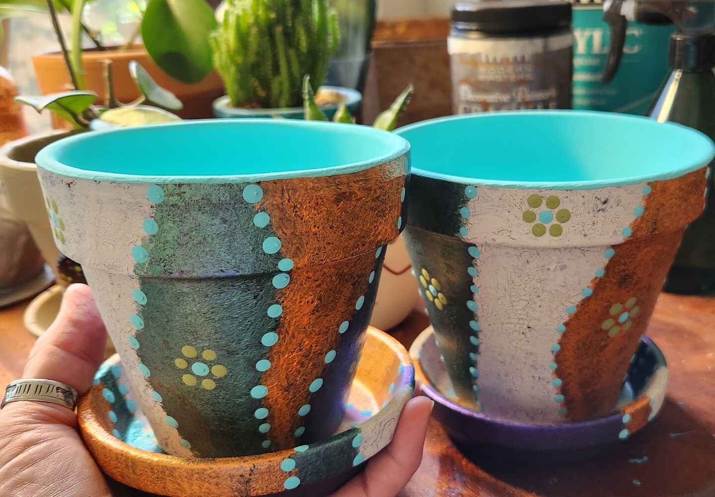 Succulent Planters | Painted Flower Pots | Succulent Flower Pots | Herb Planters | Boho Decor | Succulent Pots | Garden Lover Gifts