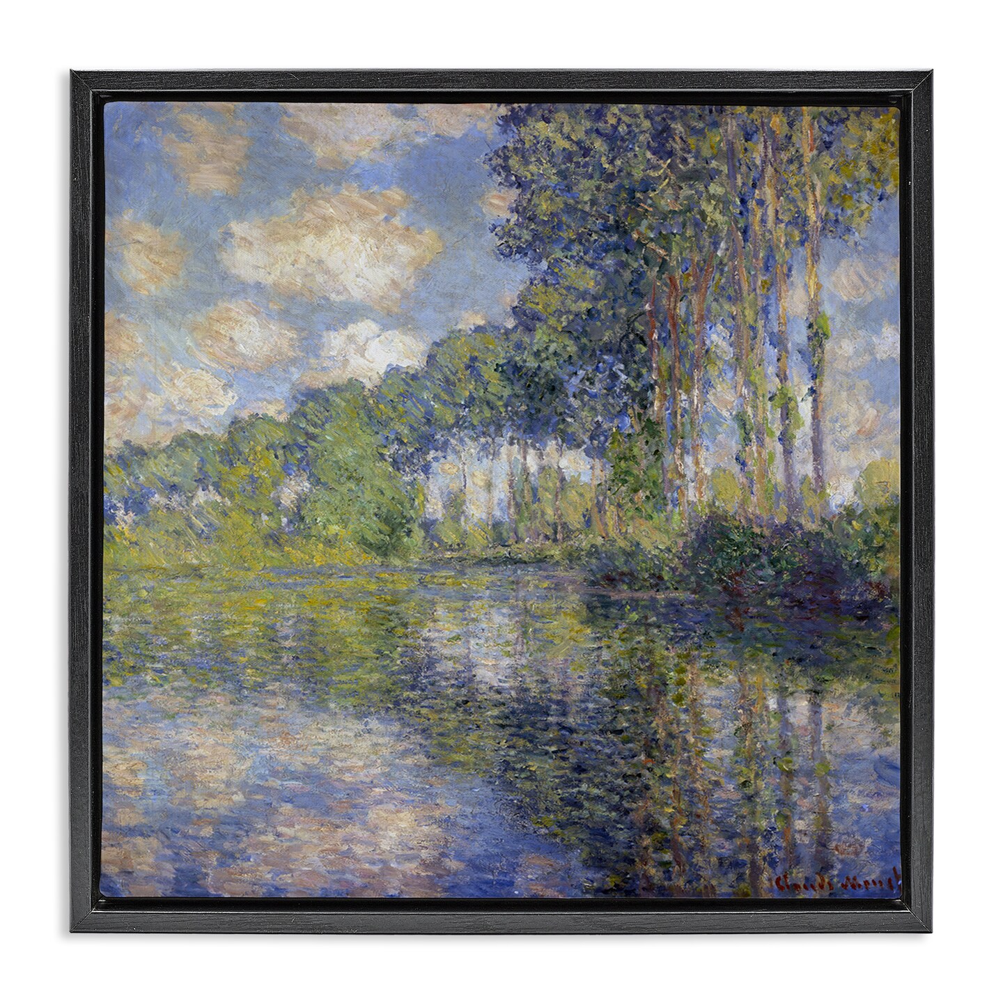 Stupell Industries Classic Monet Poplars on the Epte Framed Floater Canvas Wall Art Design by one1000paintings