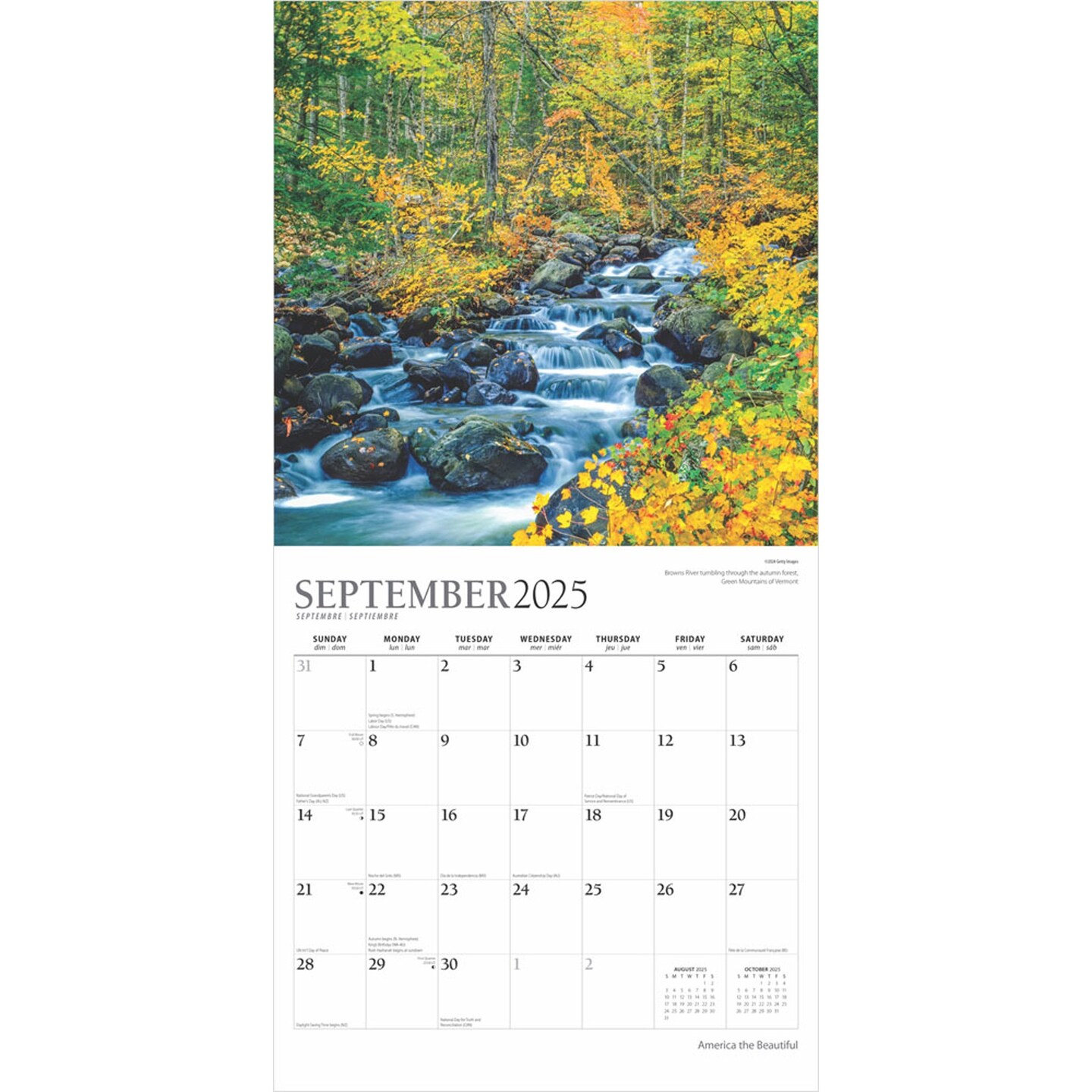 America the Beautiful | 2025 12 x 24 Inch Monthly Square Wall Calendar | Foil Stamped Cover | Plato | USA United States Scenic Nature