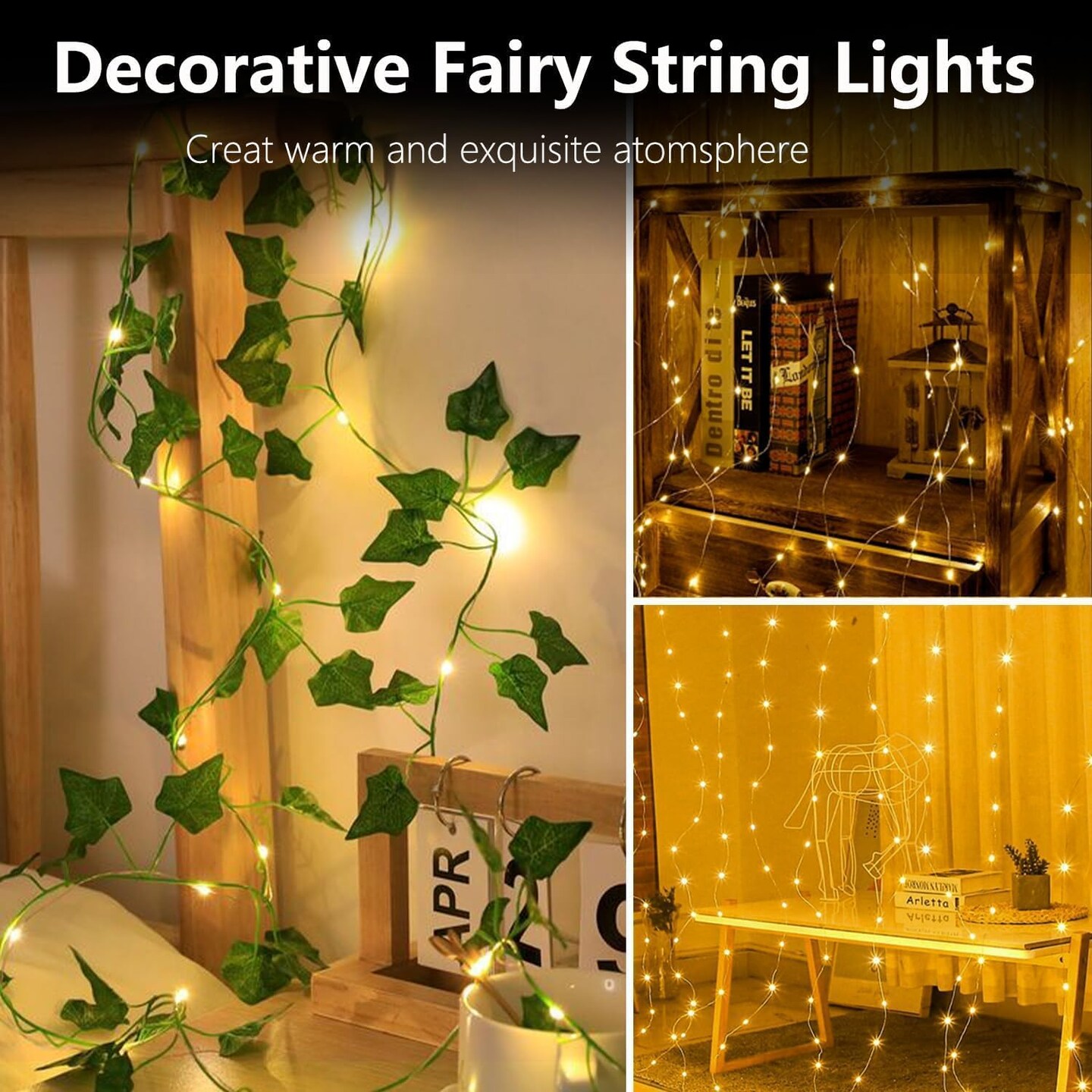 66 ft 200 LED USB Fairy Lights Plug in, Twinkle String Lights with Remote and 8 Modes &#x26; Timer Copper Wire Mini Starry Lights for DIY Christmas Wedding Party Bedroom Wall Decorations, Warm White
