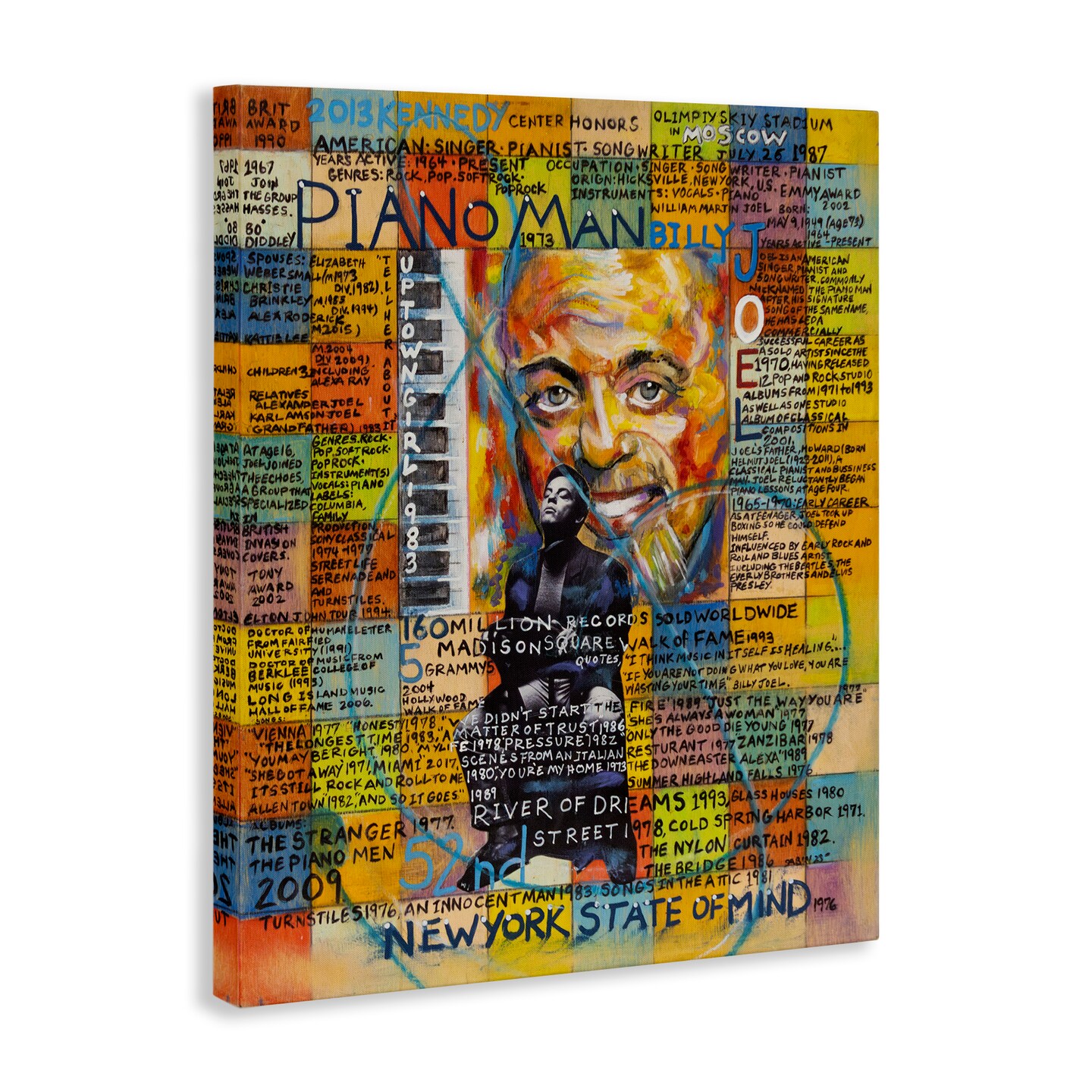 Stupell Industries Billy Joel Collage Canvas Wall Art Design by Sabin
