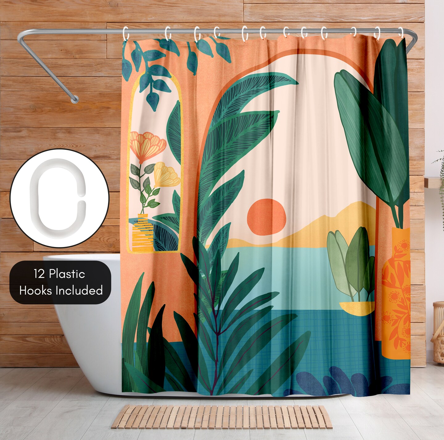 Americanflat 71" x 74" Shower Curtain, Ocean View by Modern Tropical