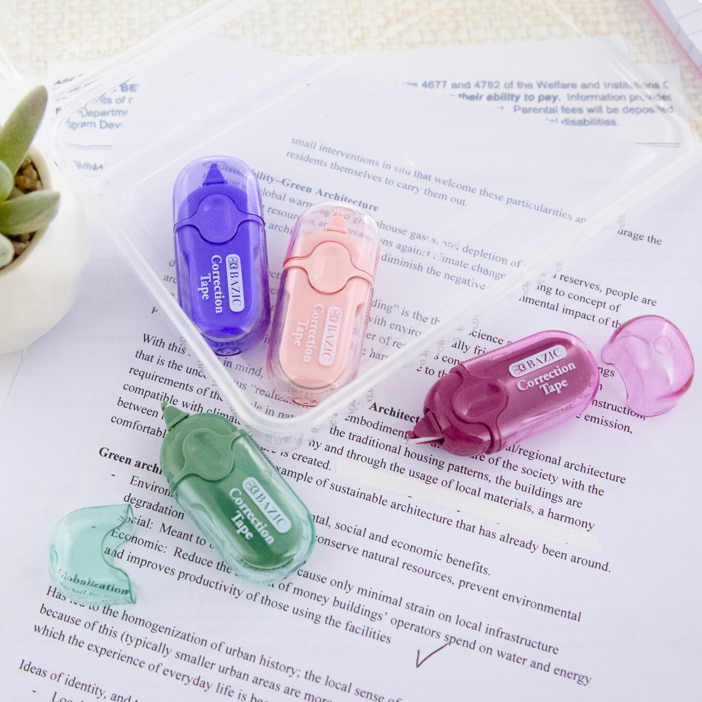 BAZIC Correction Tape Mini 5 mm x 236&#x22; w/ Protective Cap