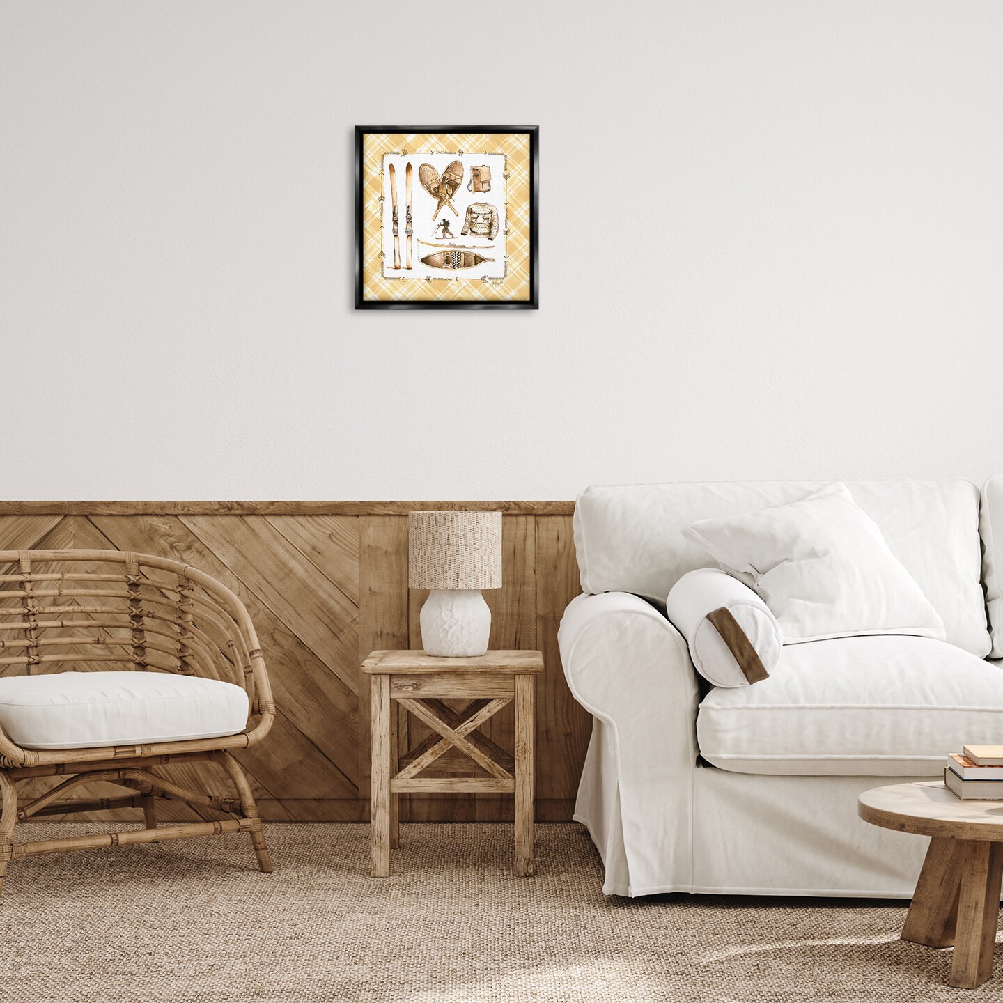 Stupell Industries Cozy Winter Sports Framed Floater Canvas Wall Art Design by Geoff Allen