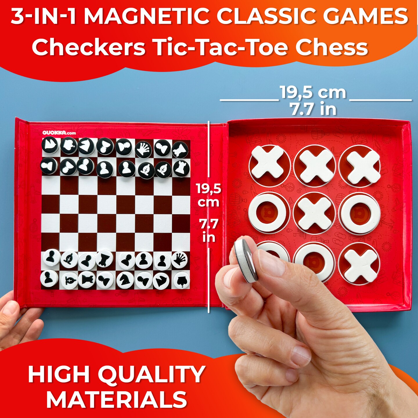 3 in 1 Chess Checkers Tic-Tac-Toe | Travel Games