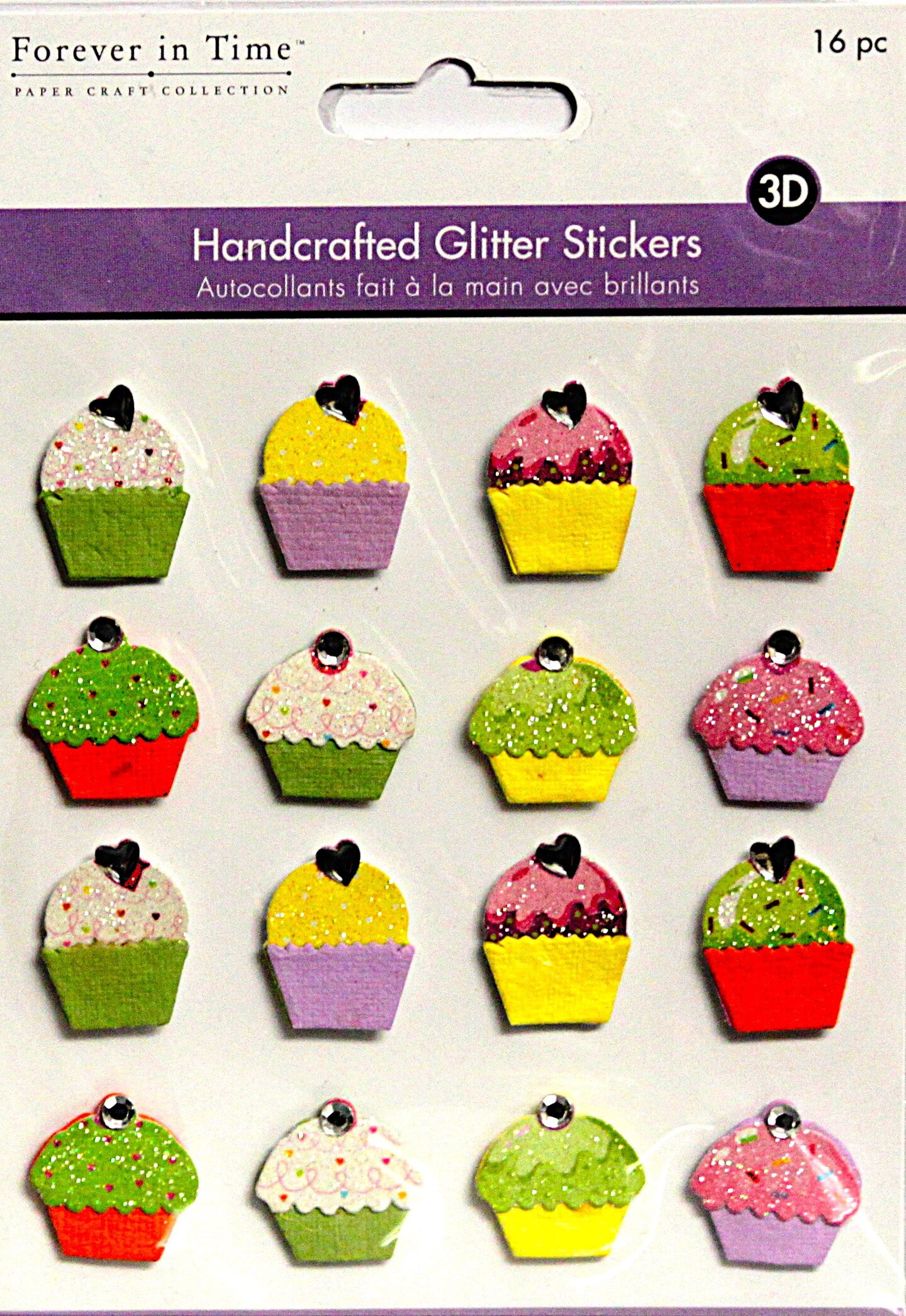 Forever In Time Glitter Bling Cupcake Dimensional Stickers #2 | Michaels