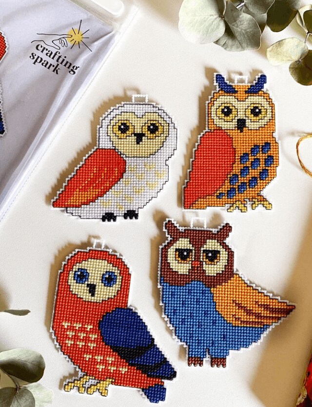 &#x22;Owls&#x22; Counted Cross-Stitch Kit