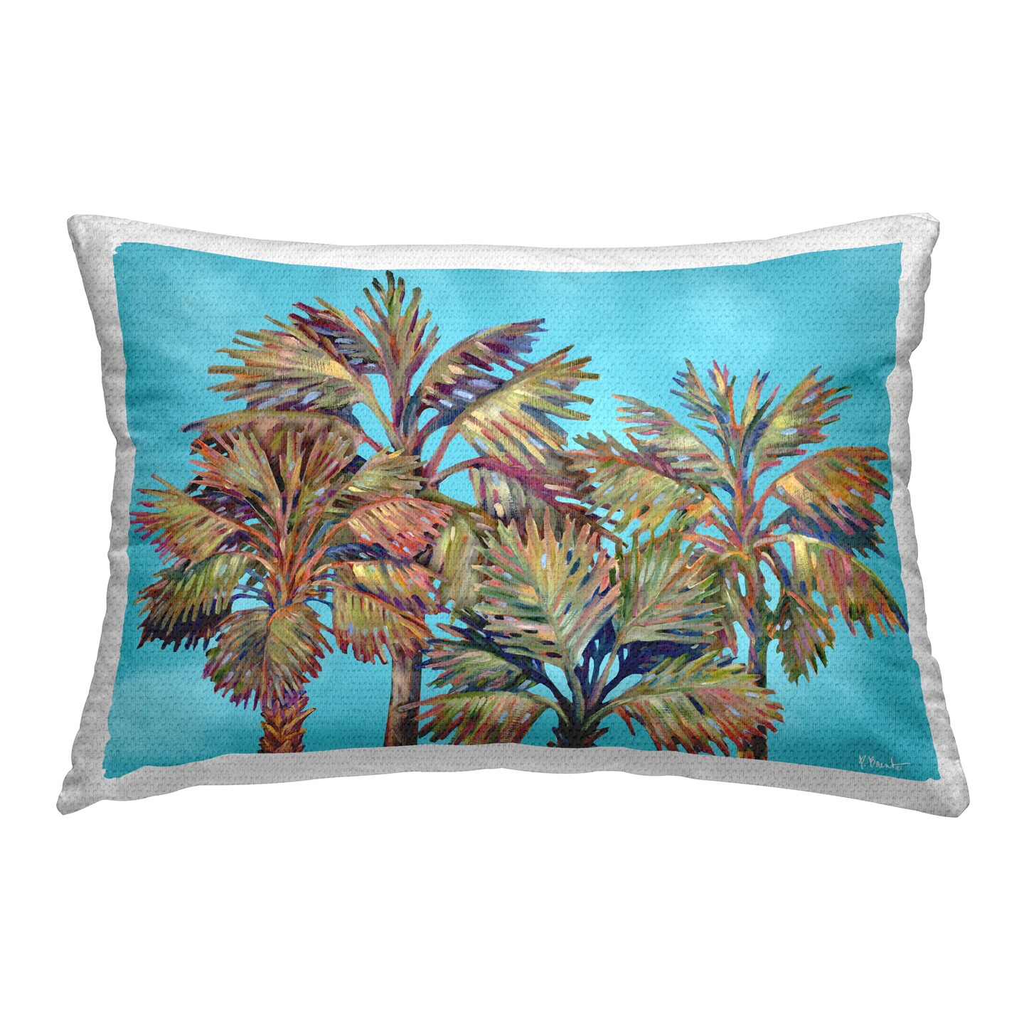 Bondi Beach Palms Outdoor Printed Pillow Design by Paul Brent, 14 x 7 x 20